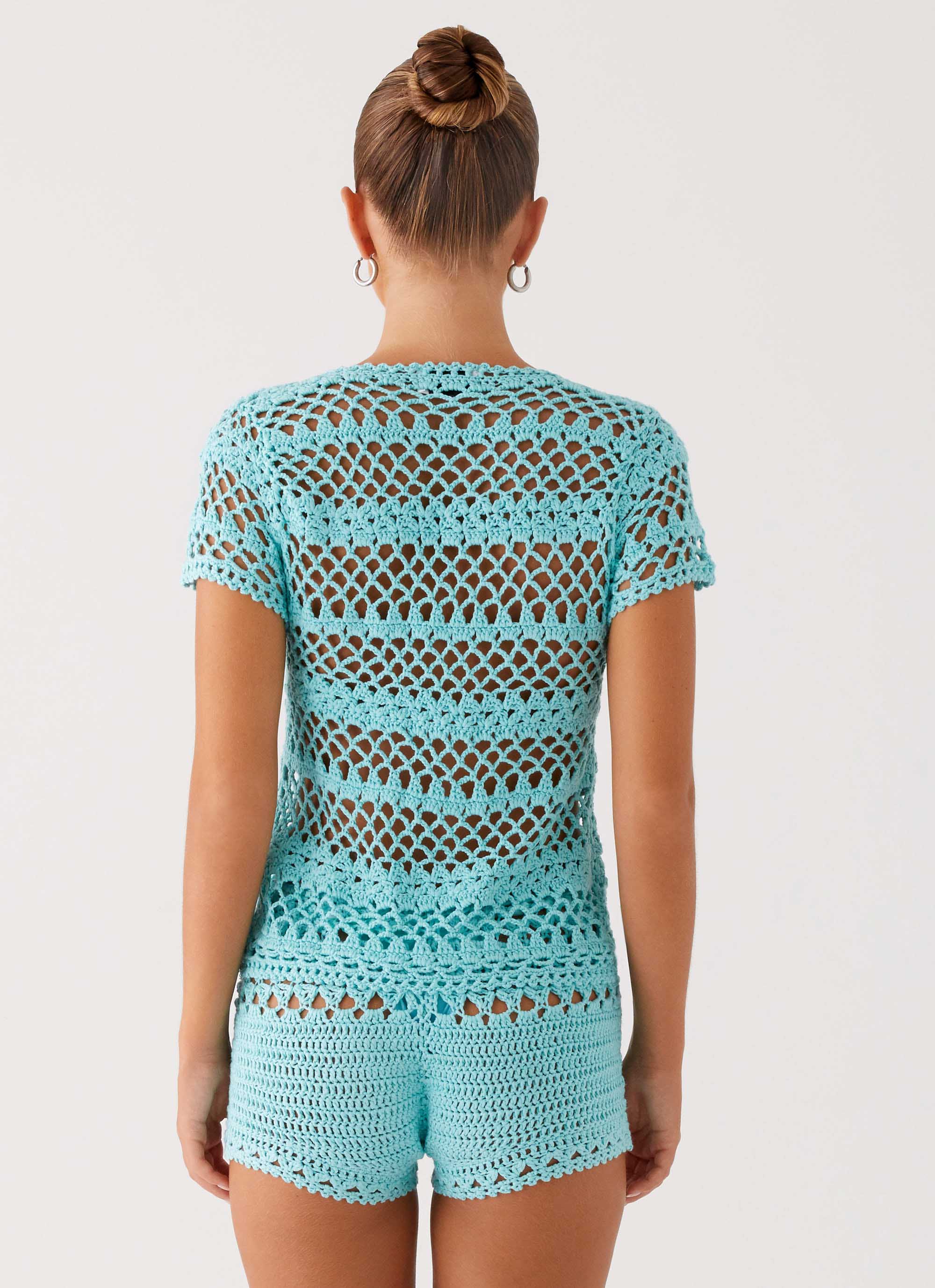 Kristelle Crochet Top - Turquoise - Image 8