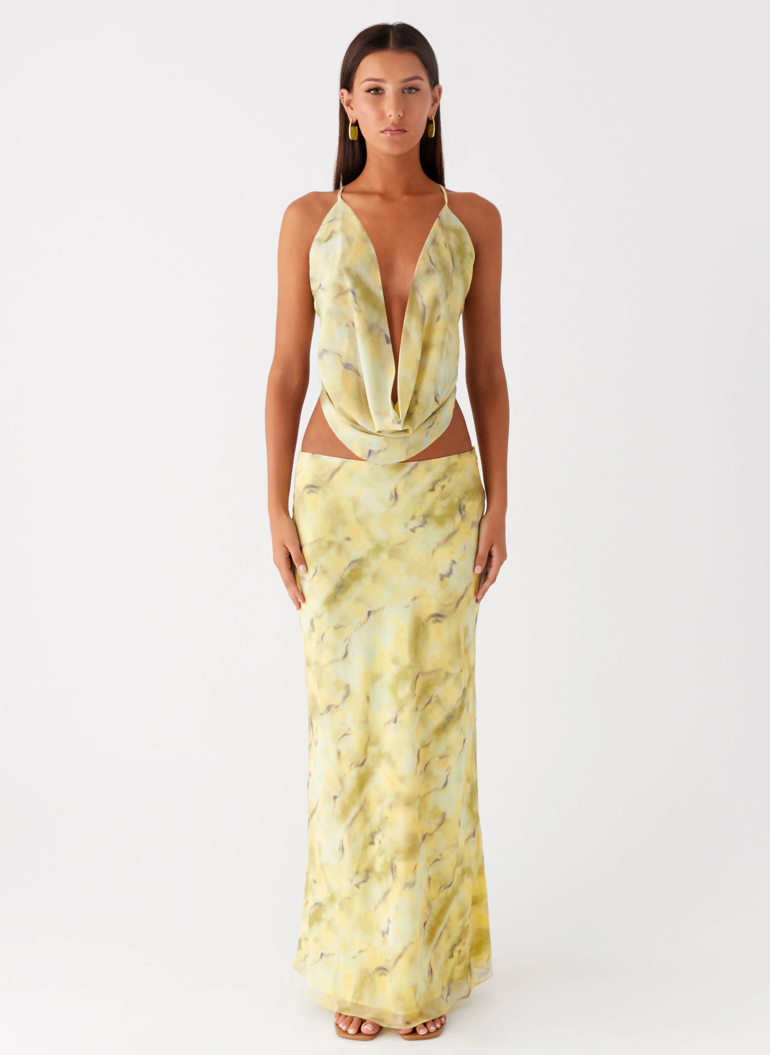 Kylo Low Rise Maxi Skirt - Yellow Tie Dye - Image 2