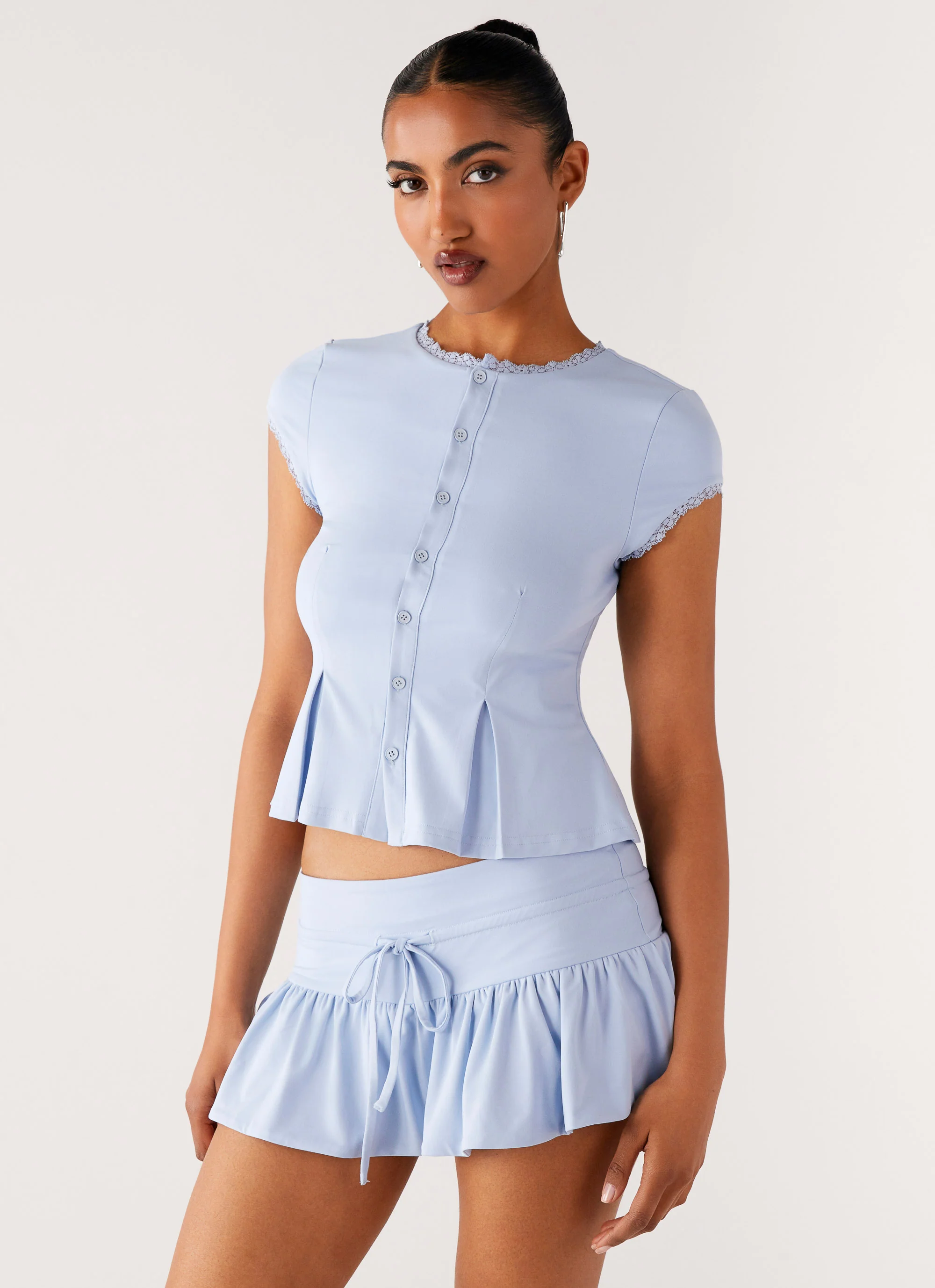 Landon Button Up Top - Blue - Image 3