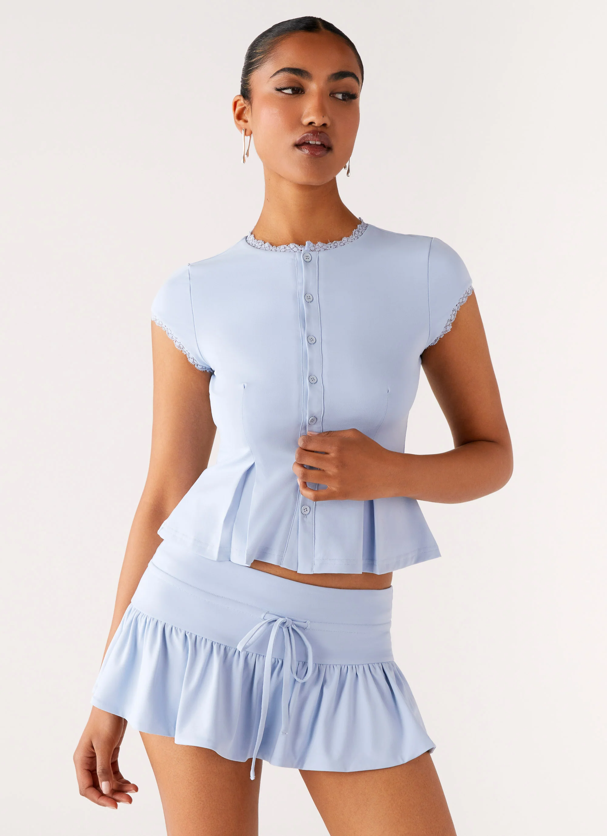 Landon Button Up Top - Blue - Image 5