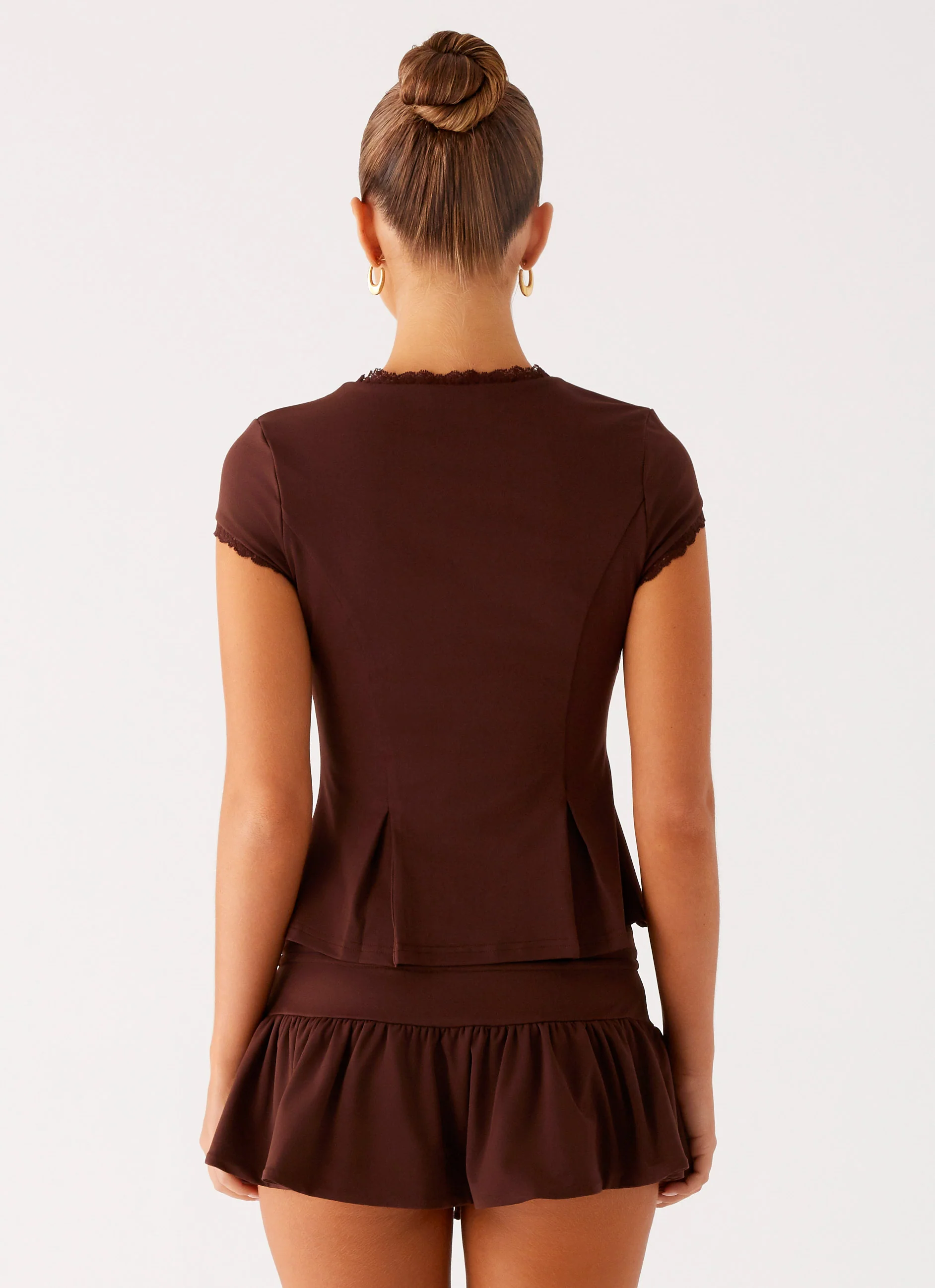 Landon Button Up Top - Chocolate - Image 3
