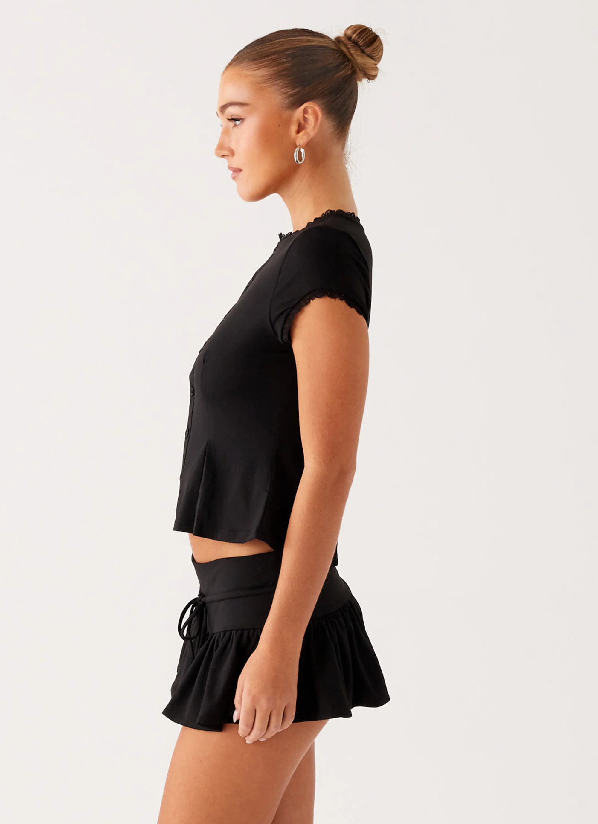 Landon Mini Skort - Black - Image 3