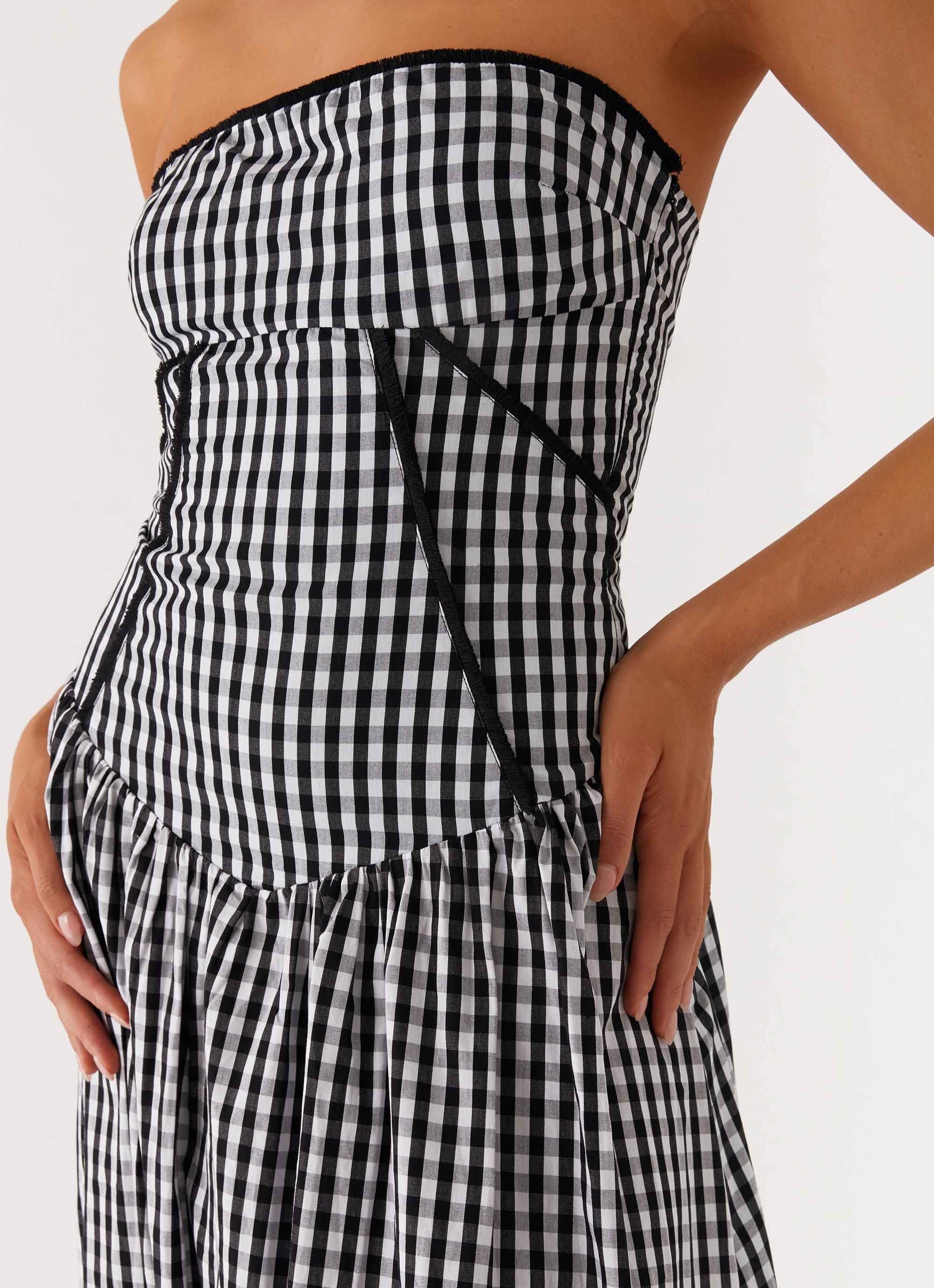 Larnie Midi Dress - Black Gingam - Image 2