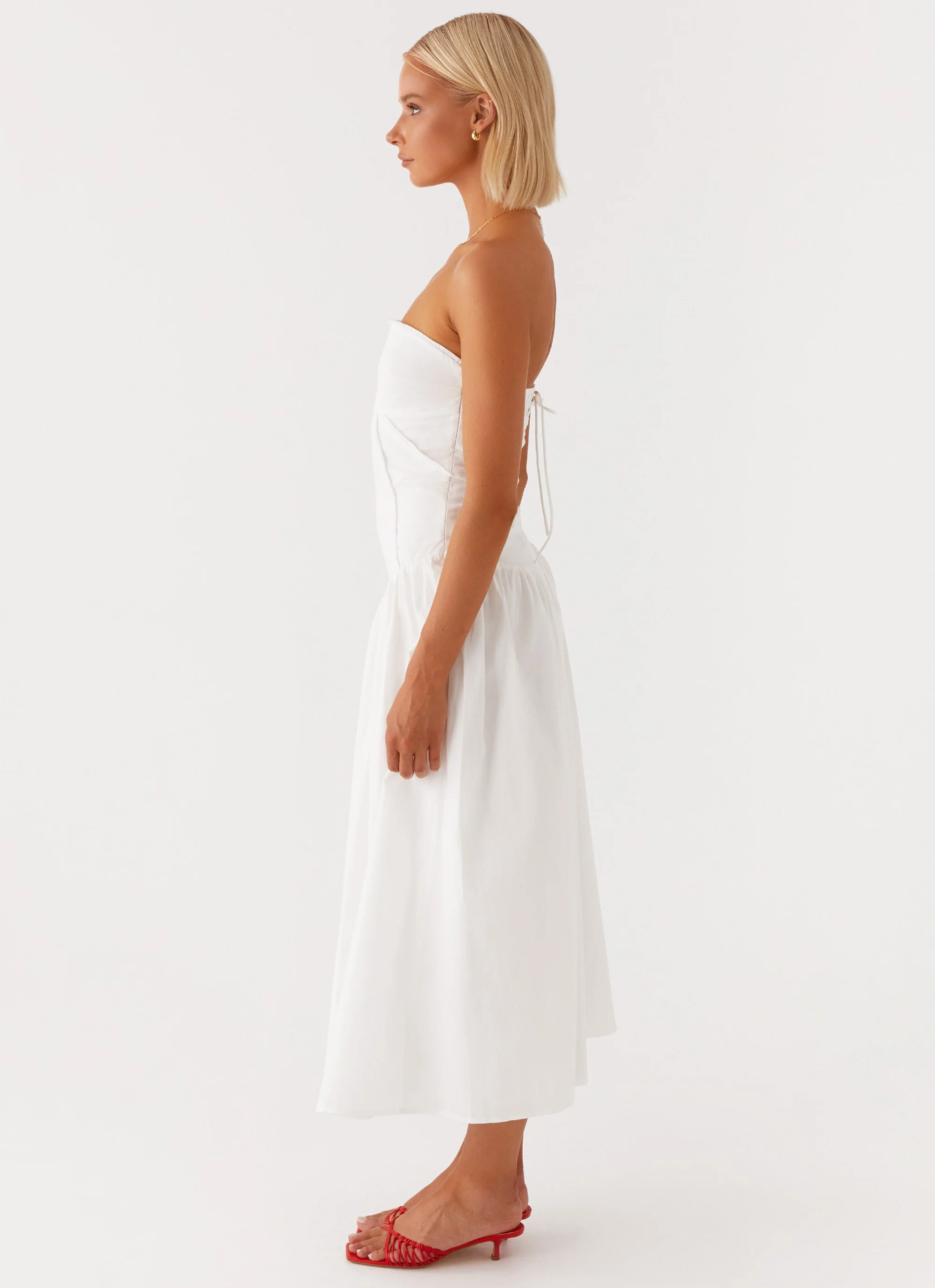 Larnie Midi Dress - White - Image 3