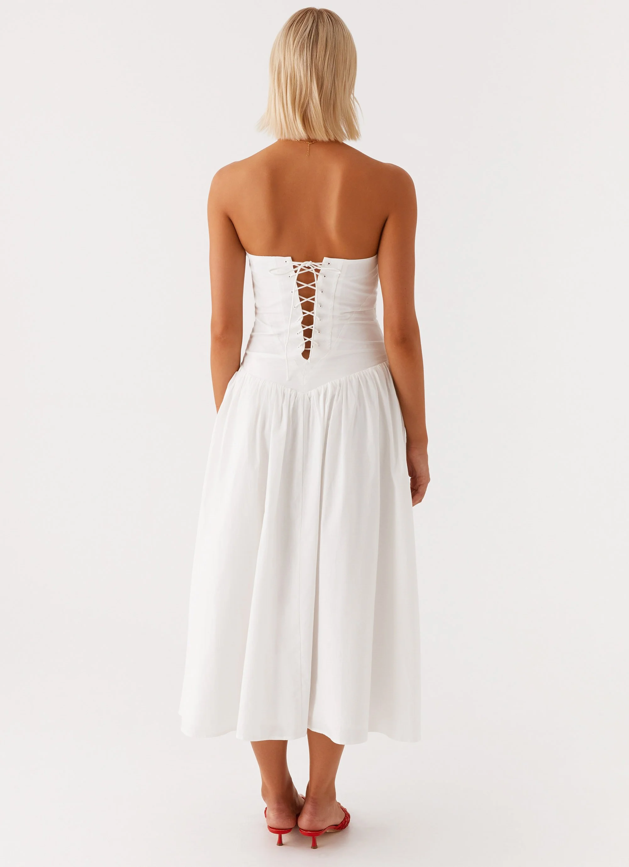 Larnie Midi Dress - White - Image 4