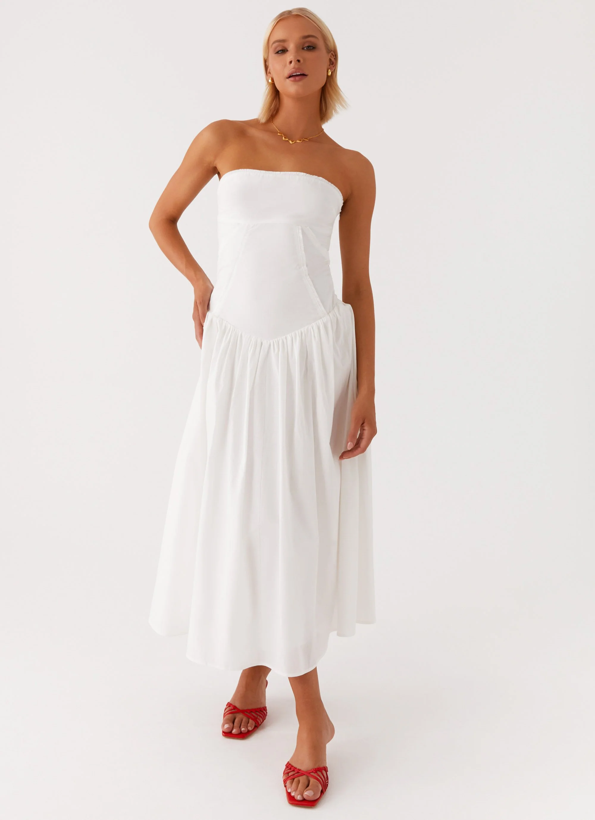 Larnie Midi Dress - White - Image 6
