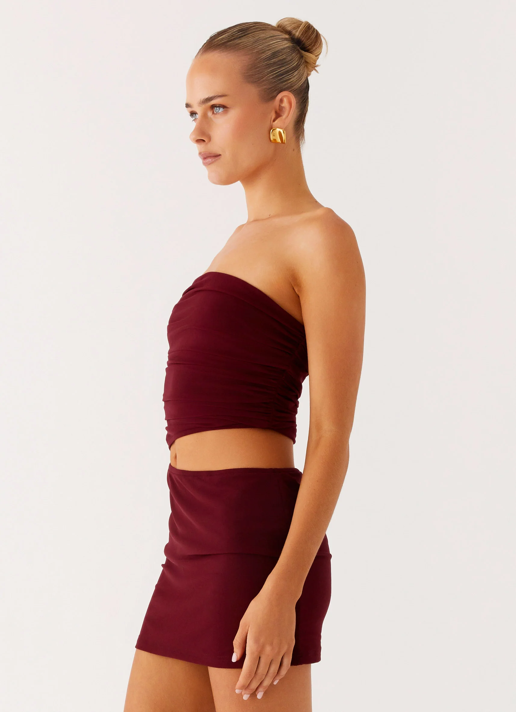 Last Heartbreak Mini Dress - Burgundy - Image 2