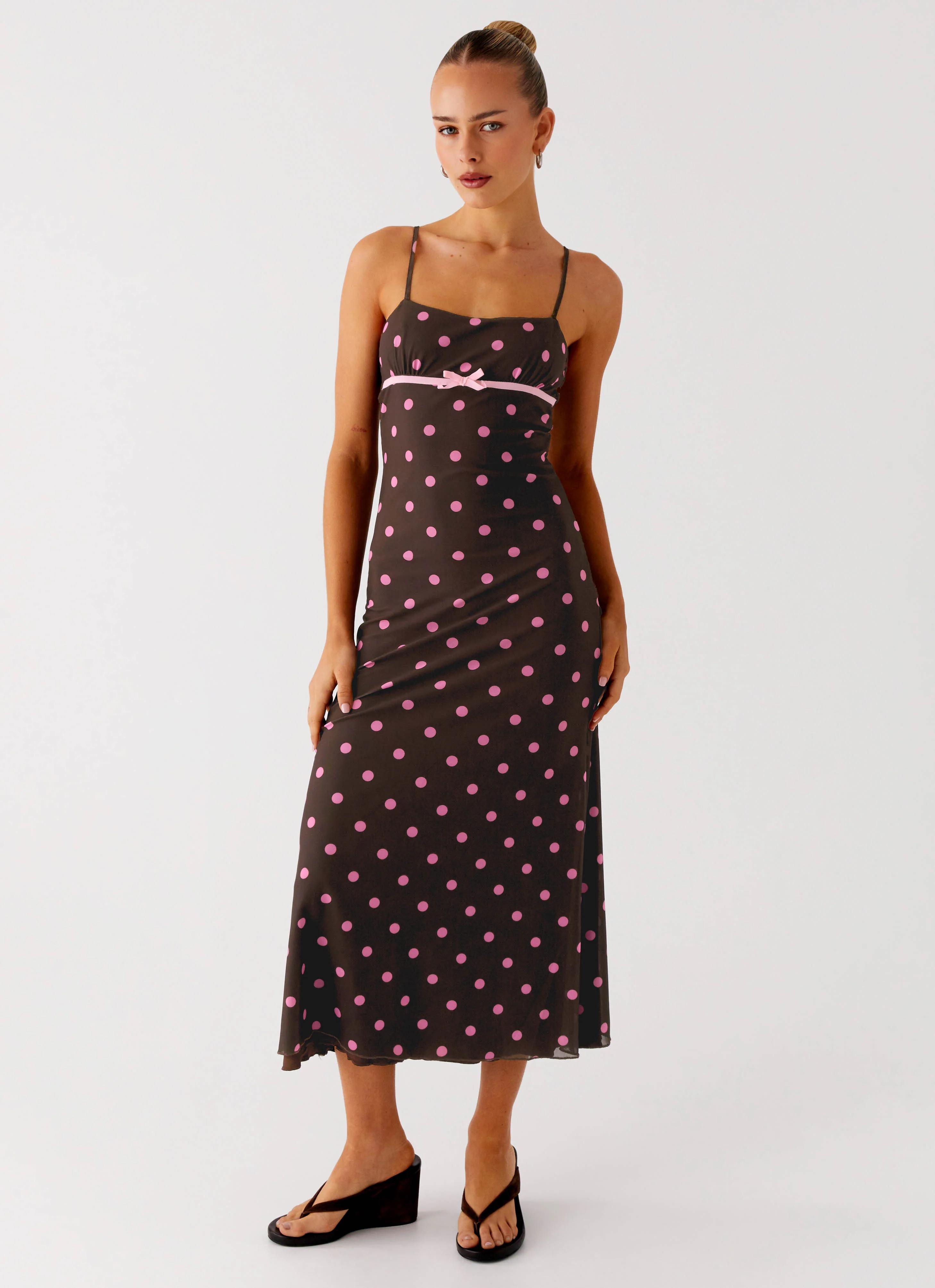 Latto Midi Dress - Chocolate Strawberry Dot - Image 5