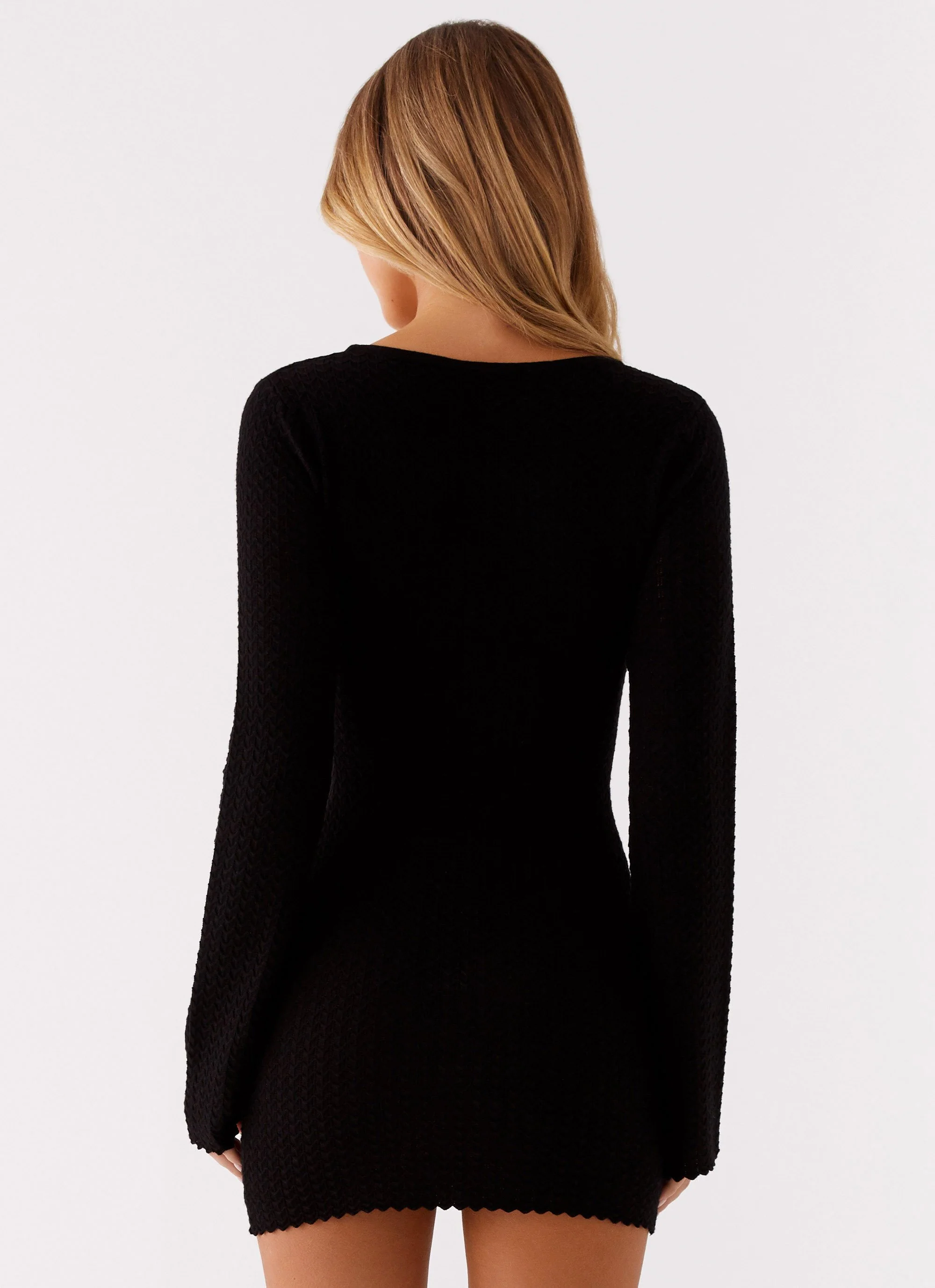 Lavelle Knit Mini Dress - Black - Image 3
