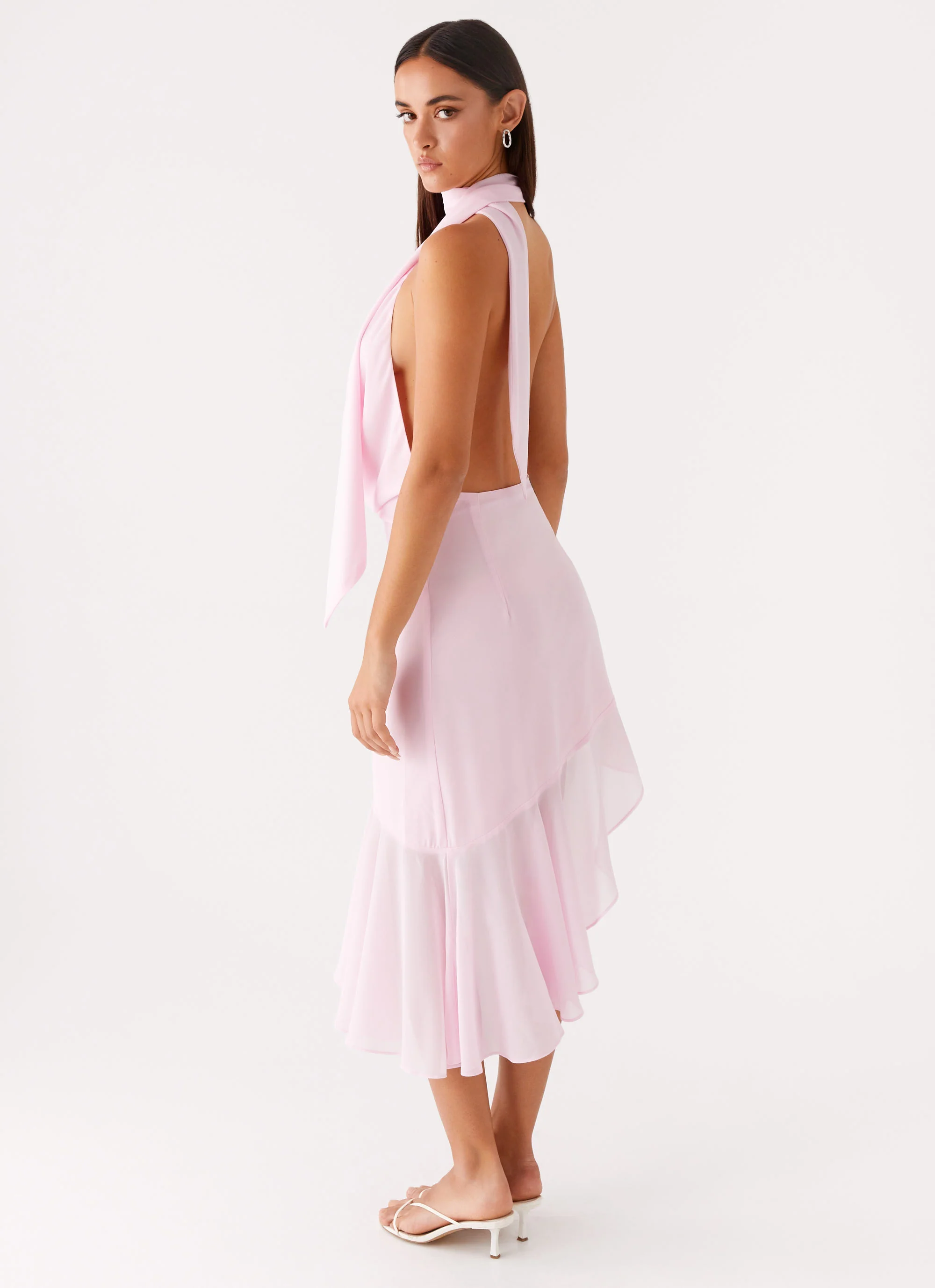 Layna Scarf Midi Dress - Pink - Image 6