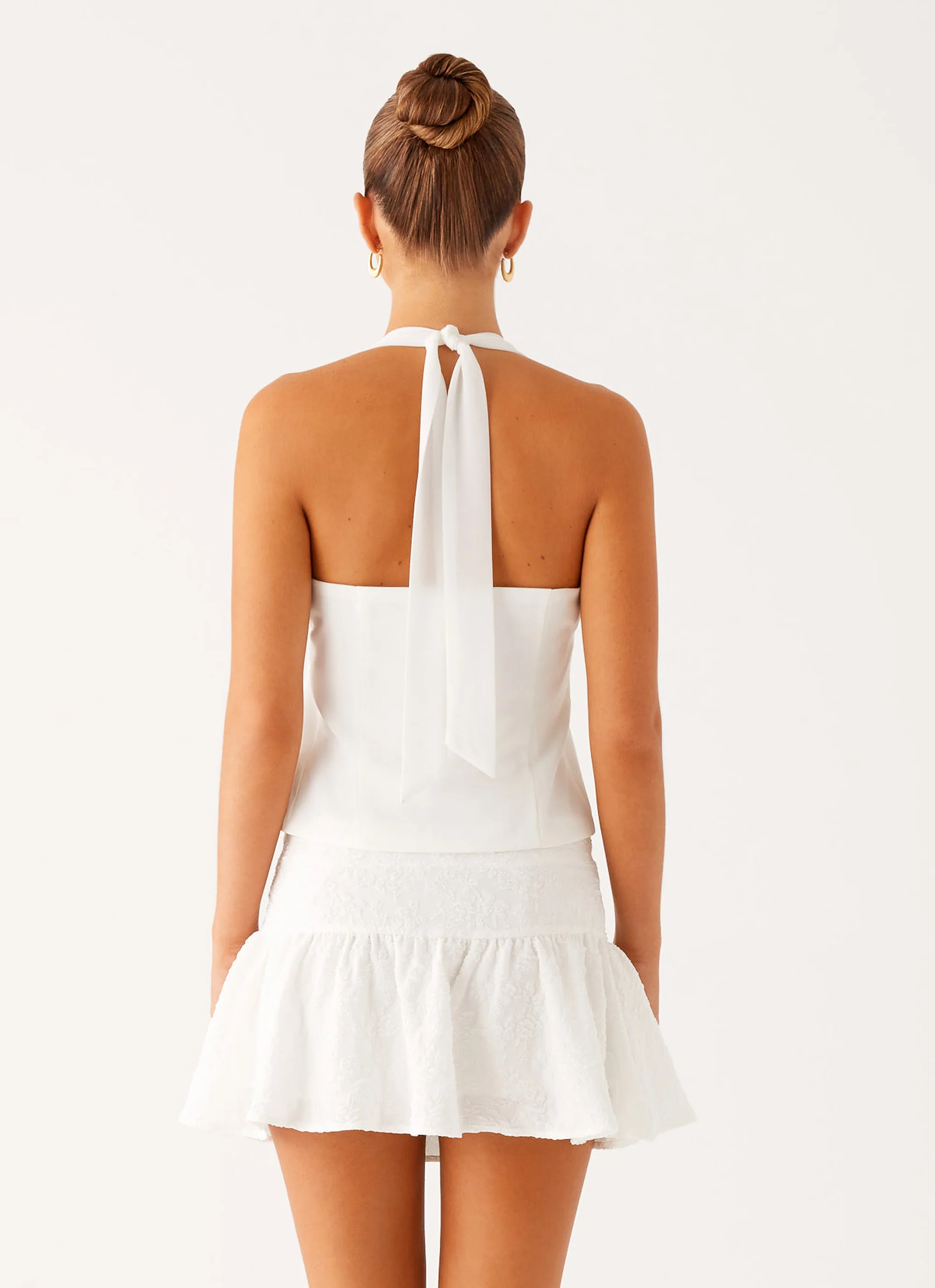 Lets Pretend Halterneck Top - White - Image 4