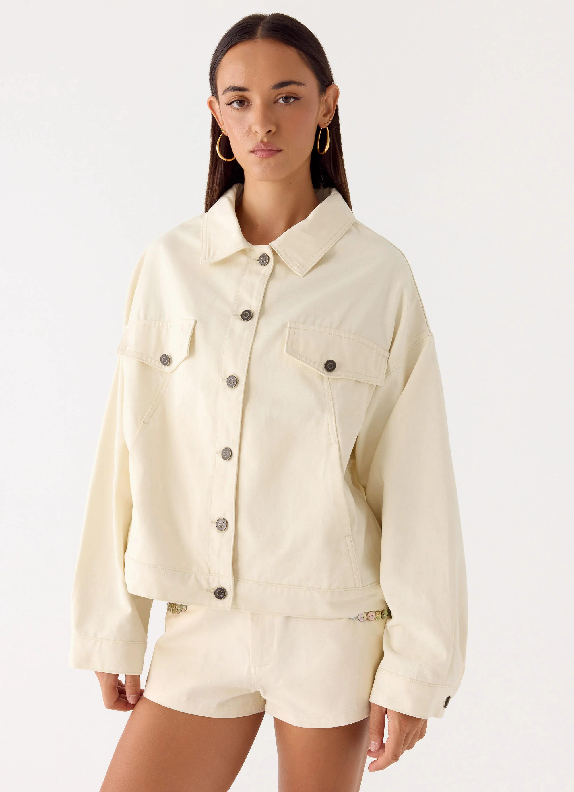 Lewis Drill Jacket - Ivory - Image 2
