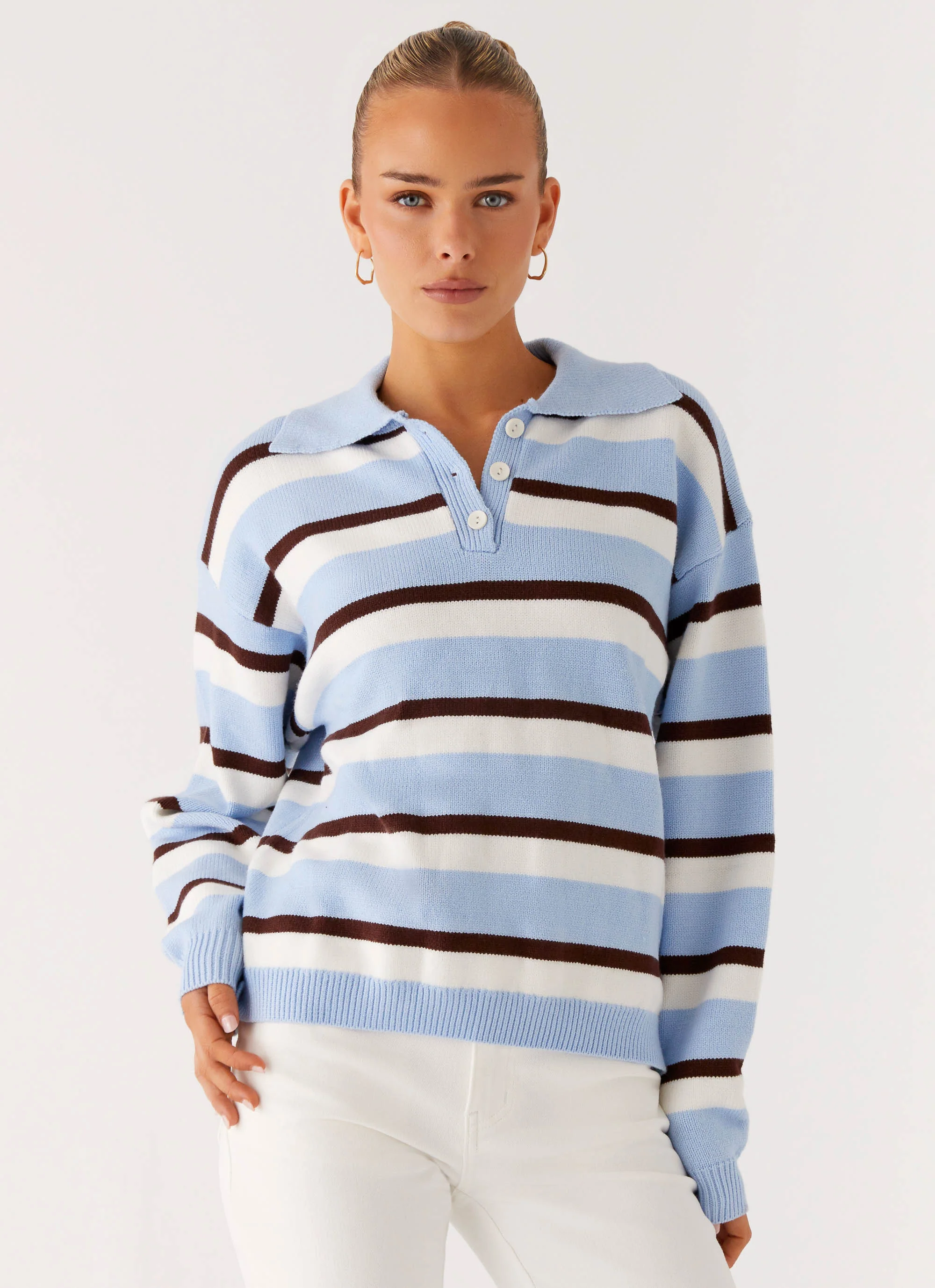 Liana Striped Polo - Blue Stripe - Image 5