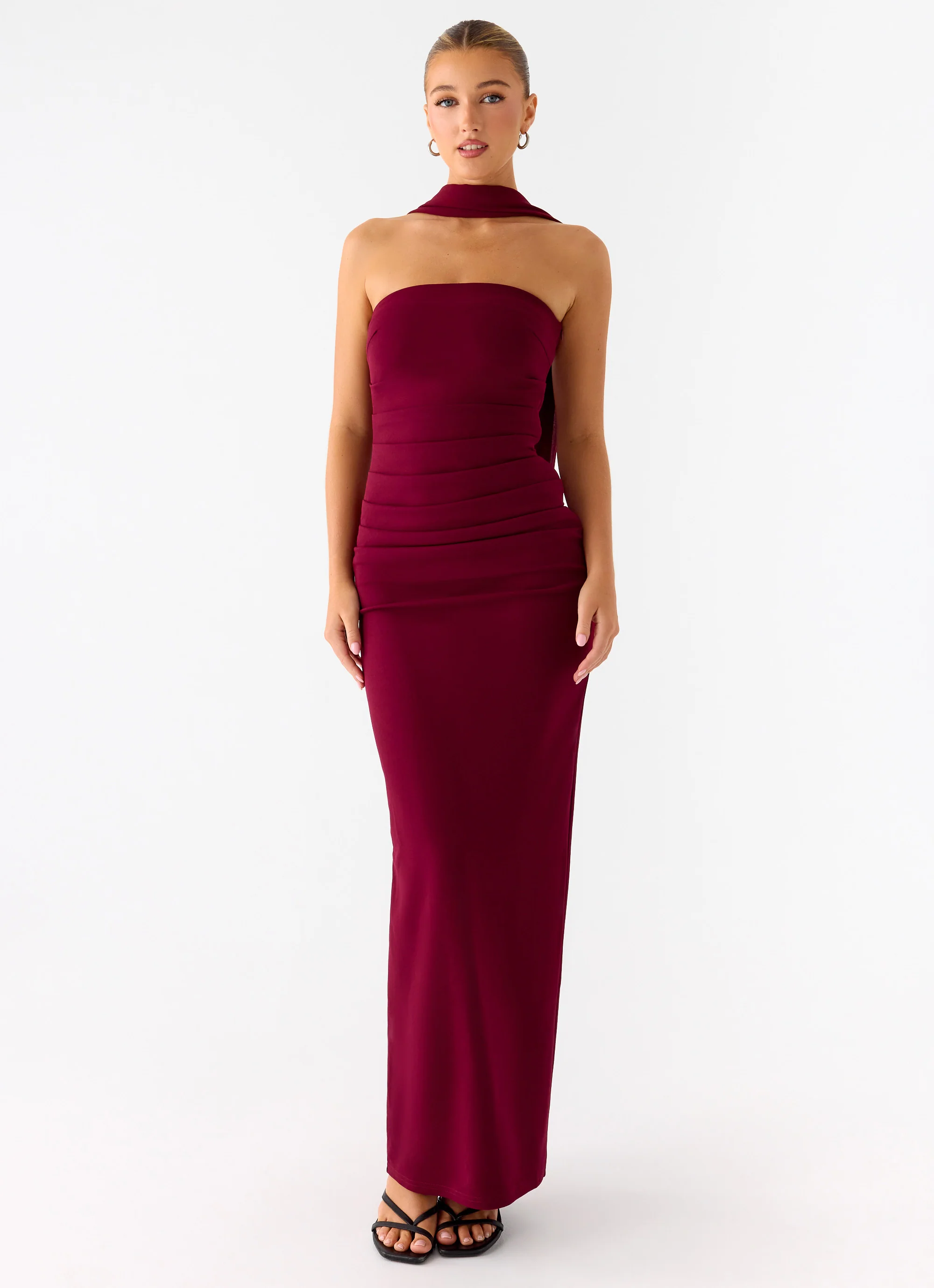 Libra Maxi Dress - Dark Cherry - Image 4