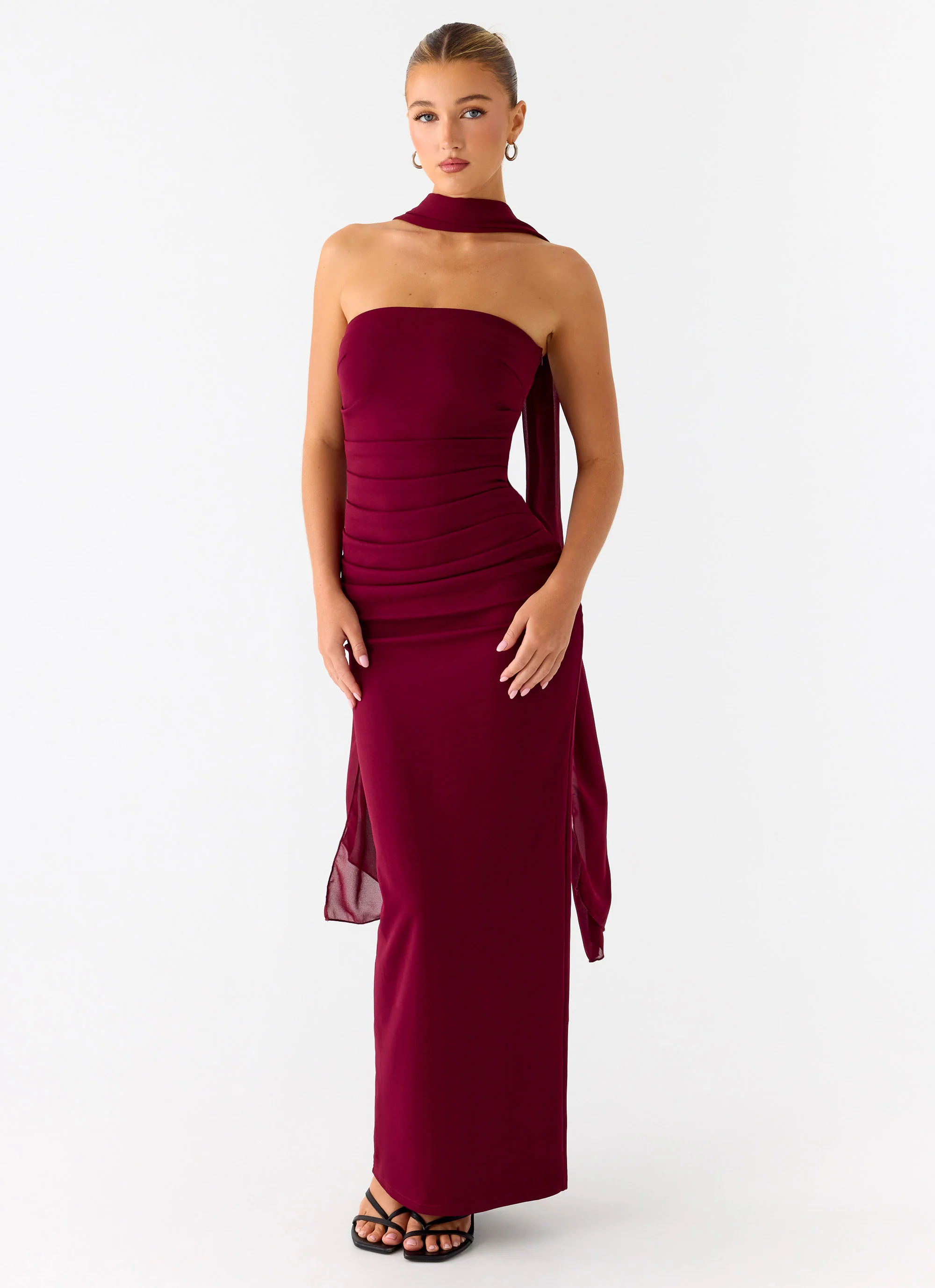 Libra Maxi Dress - Dark Cherry - Image 5