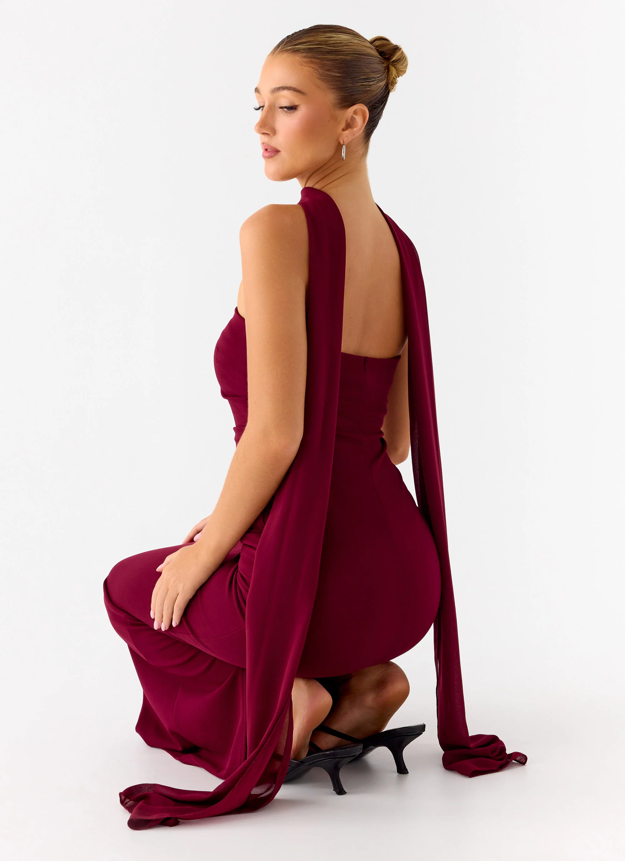 Libra Maxi Dress - Dark Cherry - Image 6