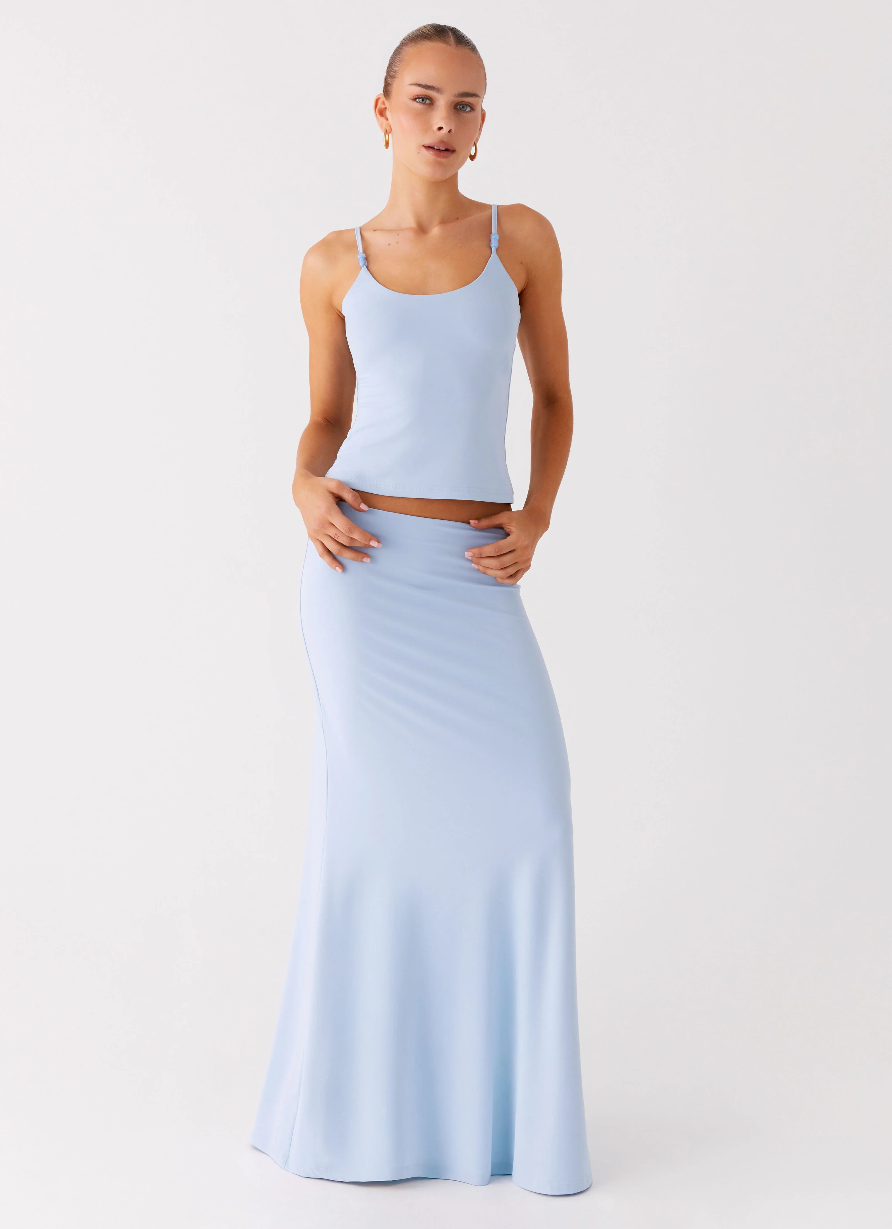 Like A Flower Maxi Skirt - Baby Blue - Image 5