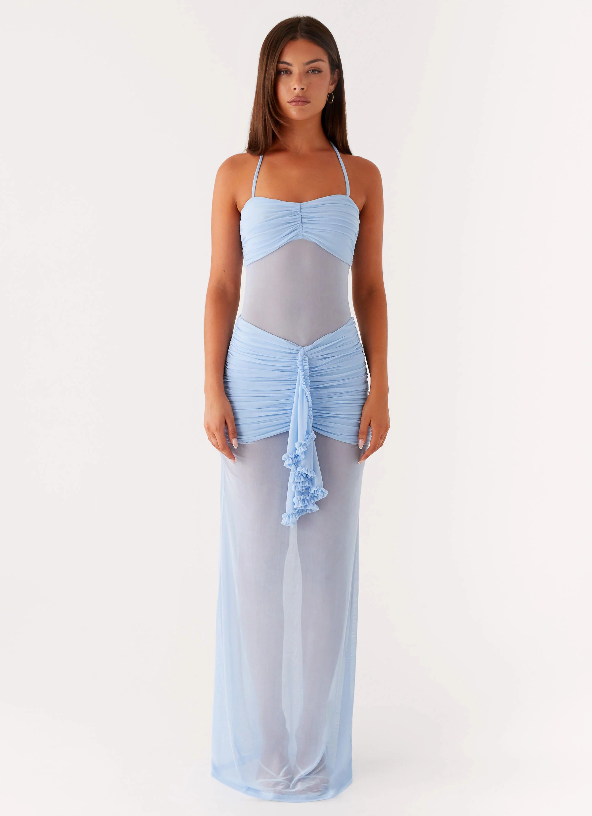 Lily Halter Maxi Dress - Blue - Image 2