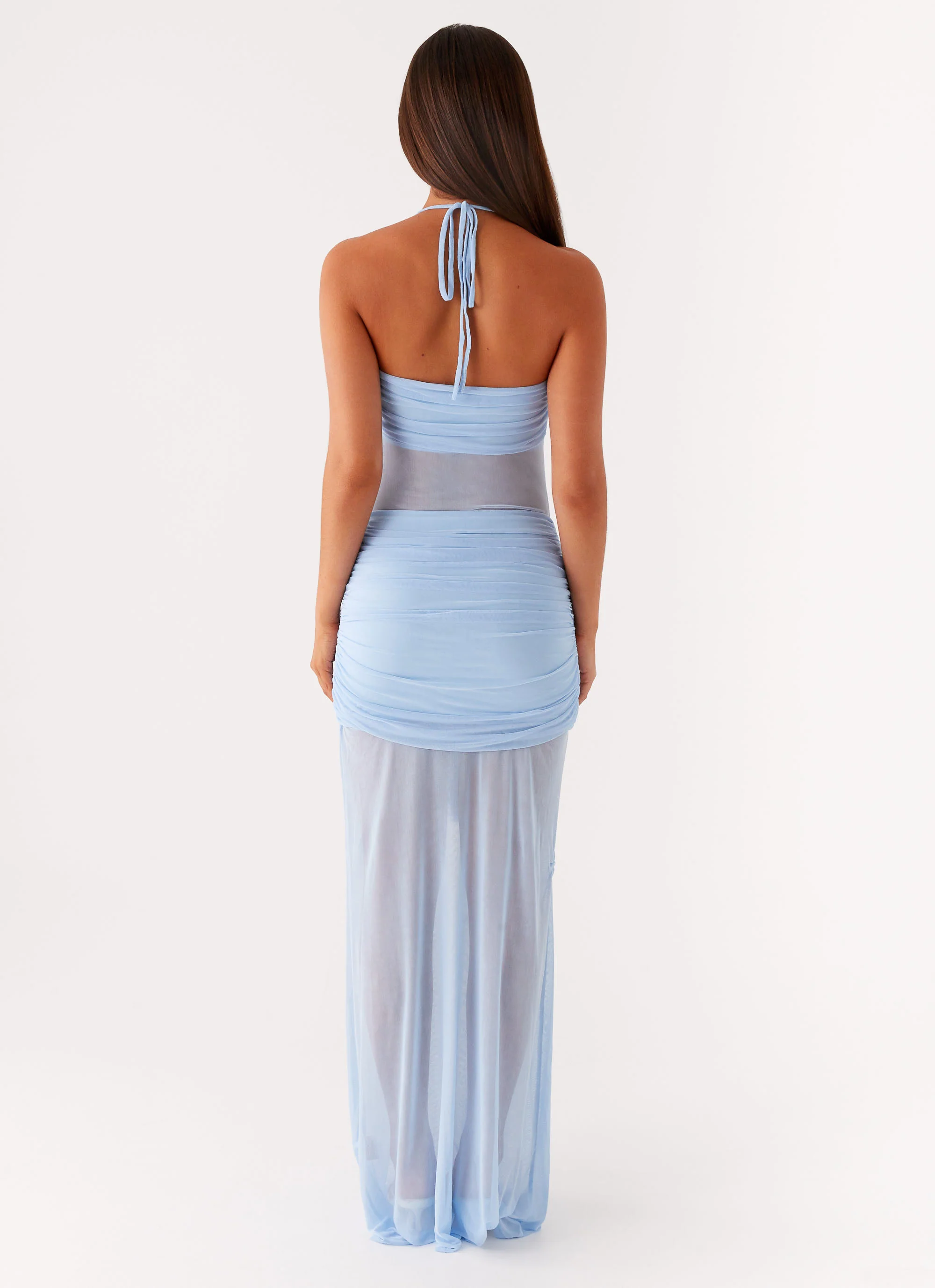 Lily Halter Maxi Dress - Blue - Image 4