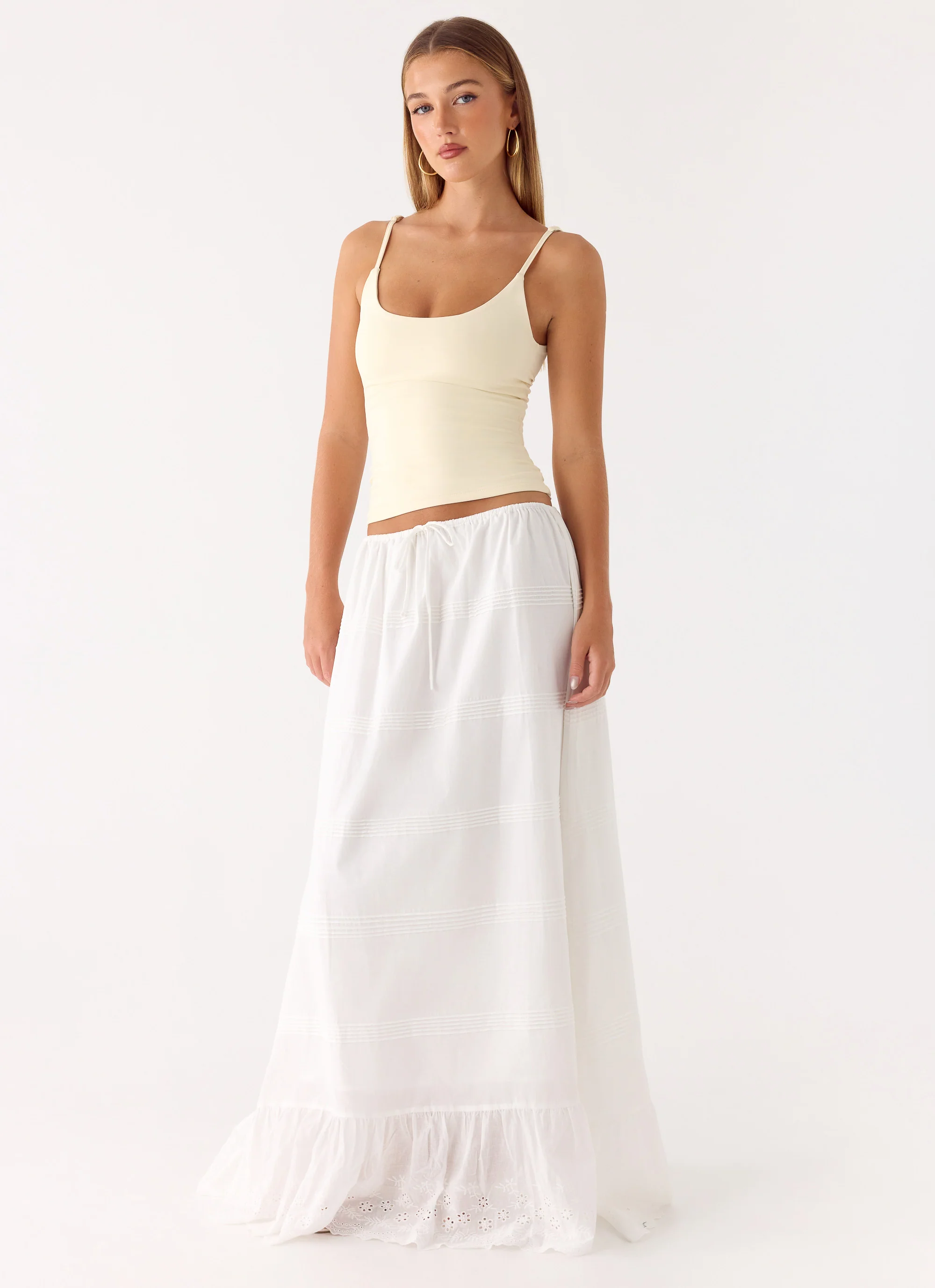 Lior Cotton Maxi Skirt - White - Image 6