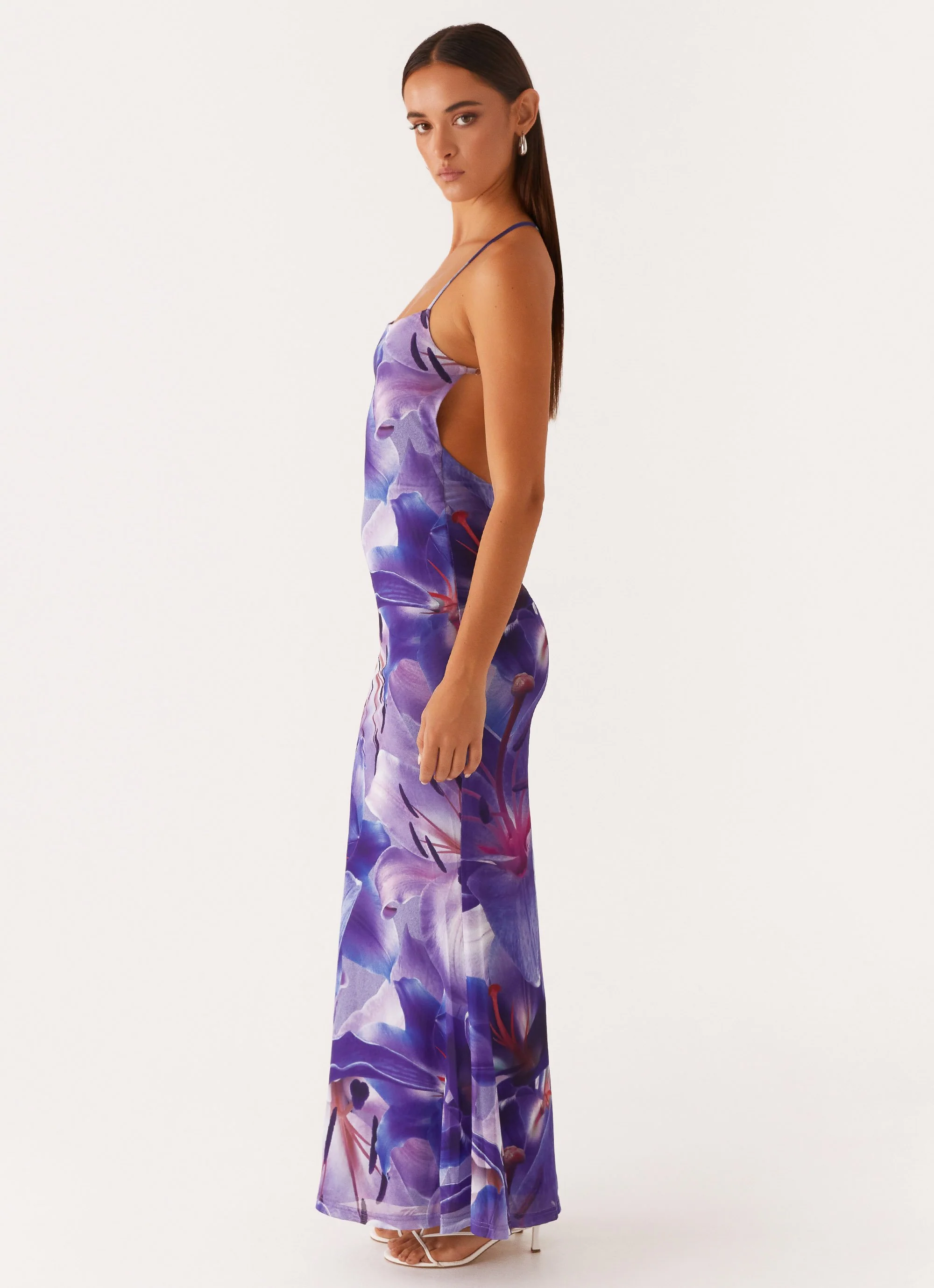 Livia Maxi Dress - Purple White Lilly - Image 5
