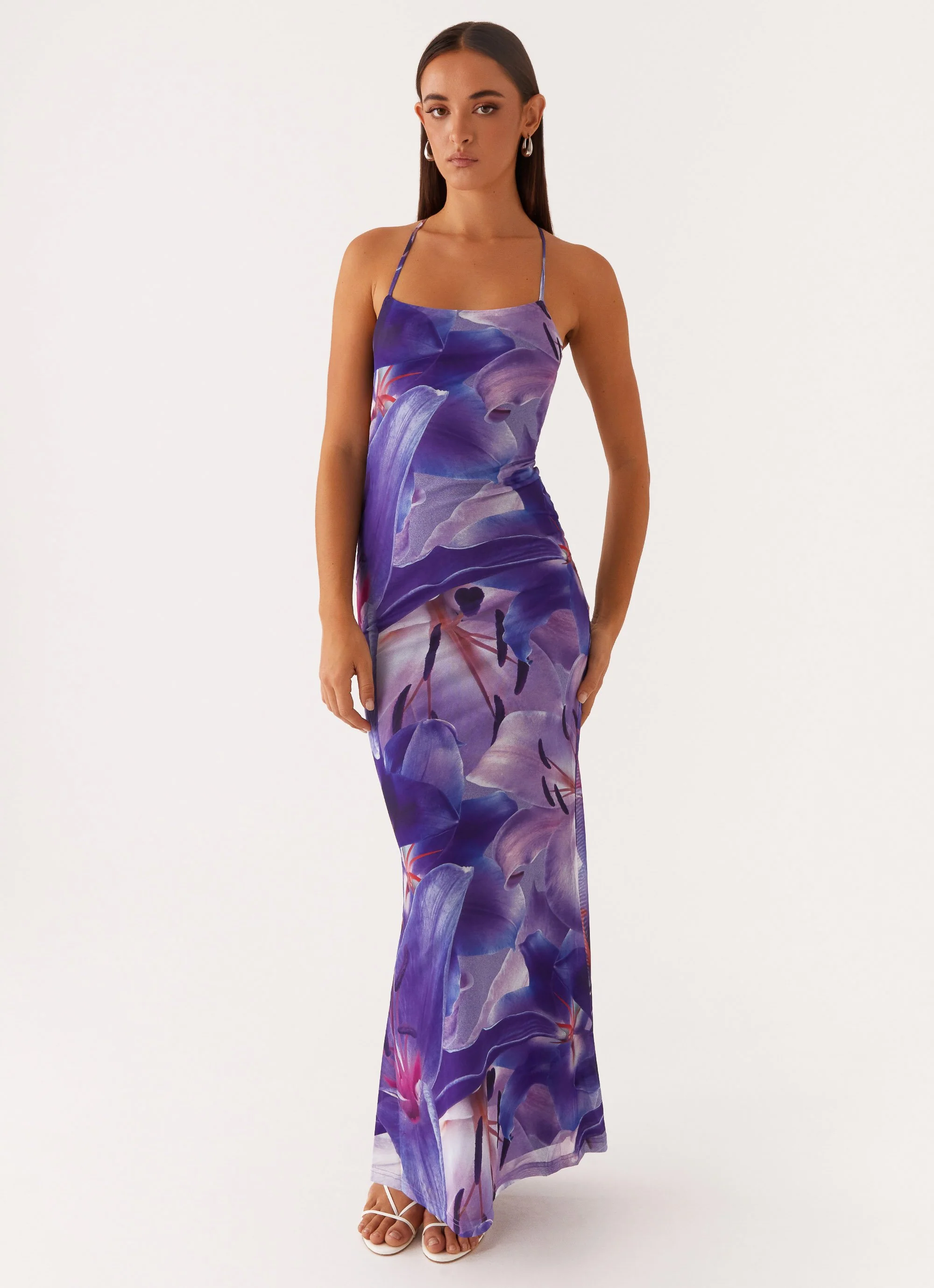 Livia Maxi Dress - Purple White Lilly - Image 6