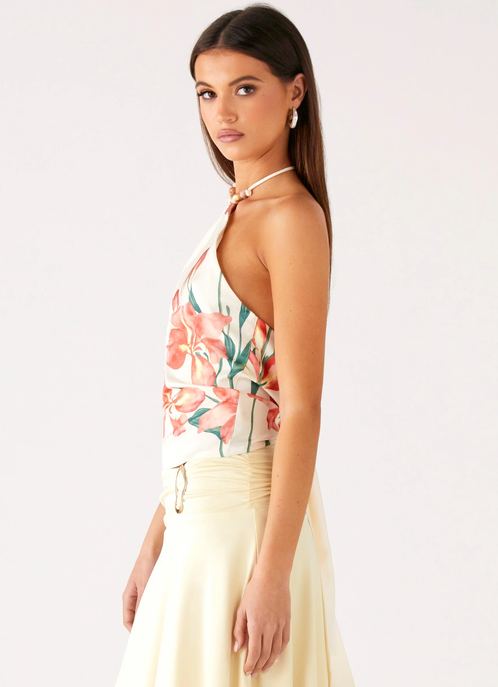 Loreta Beaded Tie Back Top - Siena Floral - Image 3
