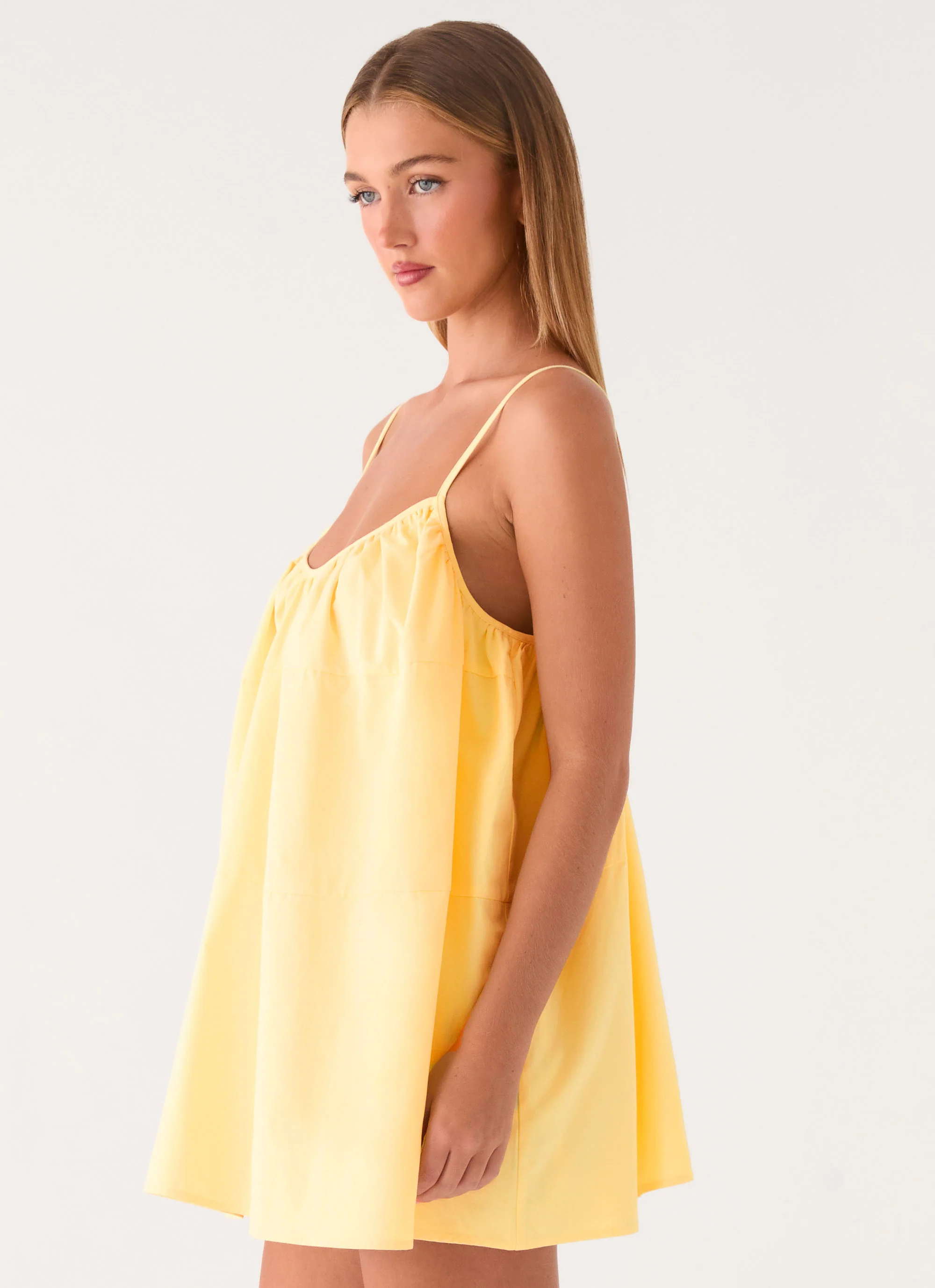 Lorima Mini Dress - Lemon - Image 3