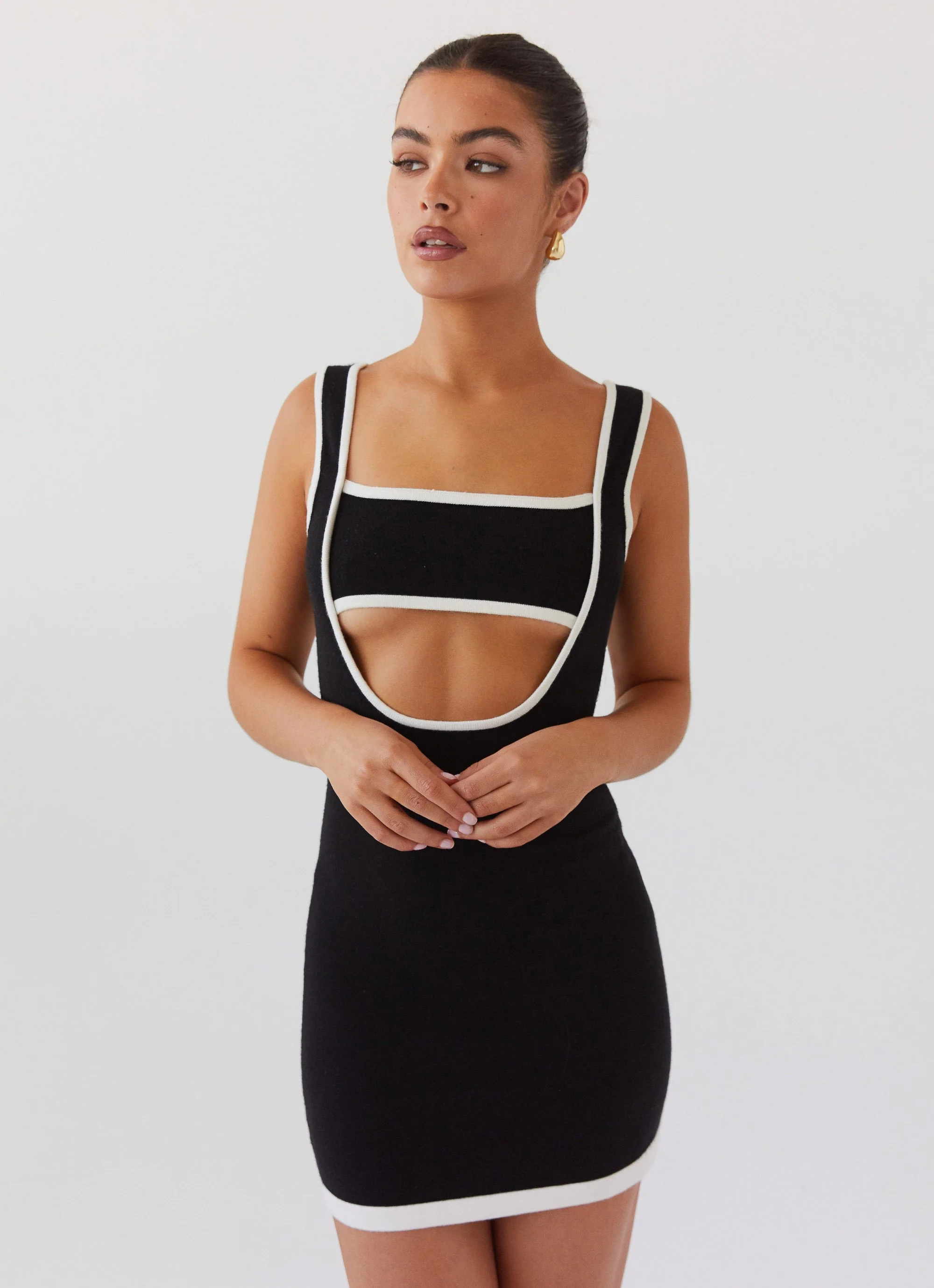 Lost In Paris Knit Mini Dress - Black - Image 6