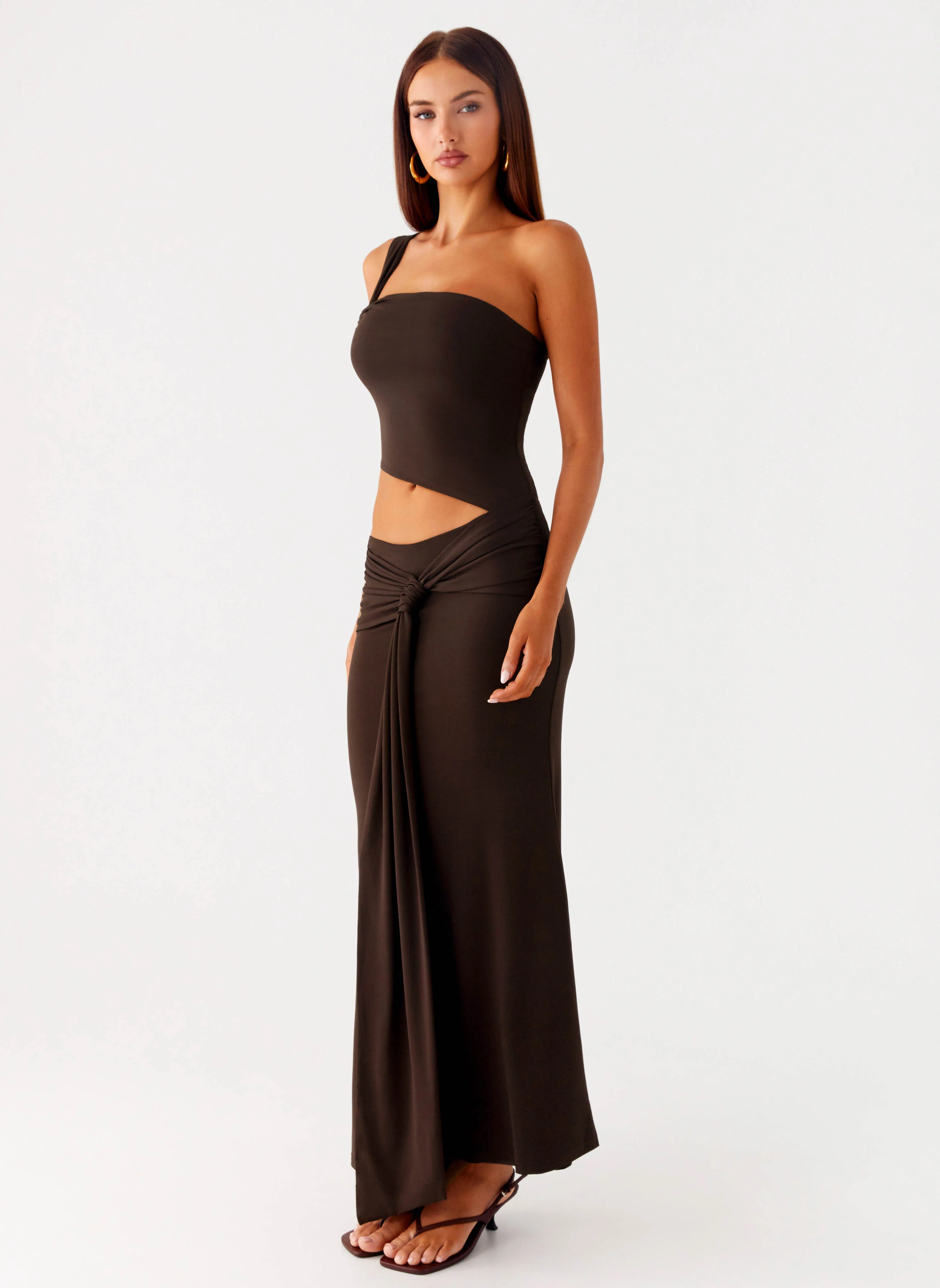 Luara Cut Out Maxi Dress - Chocolate - Image 6