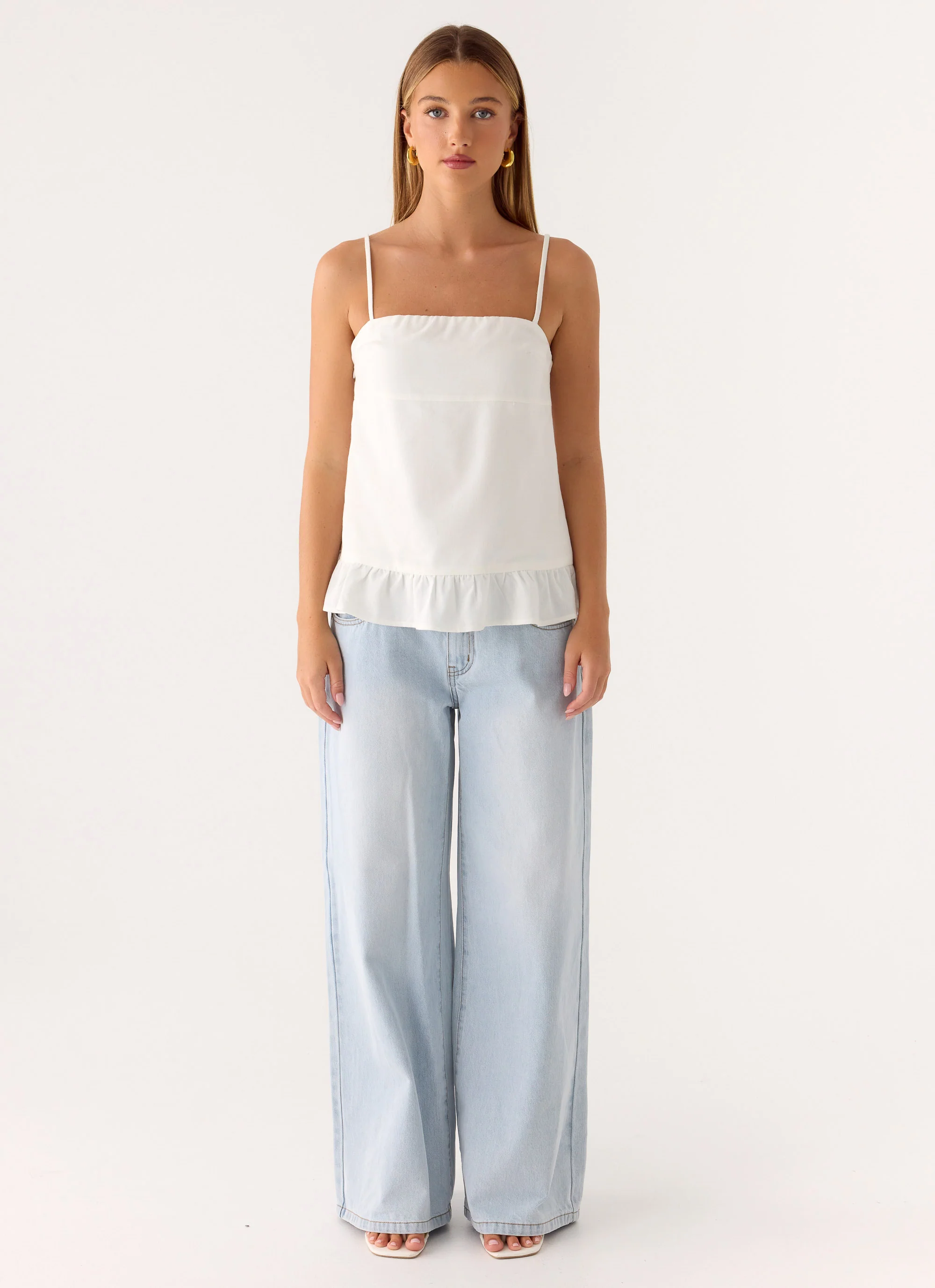 Lucie Mae Linen Top - White - Image 4