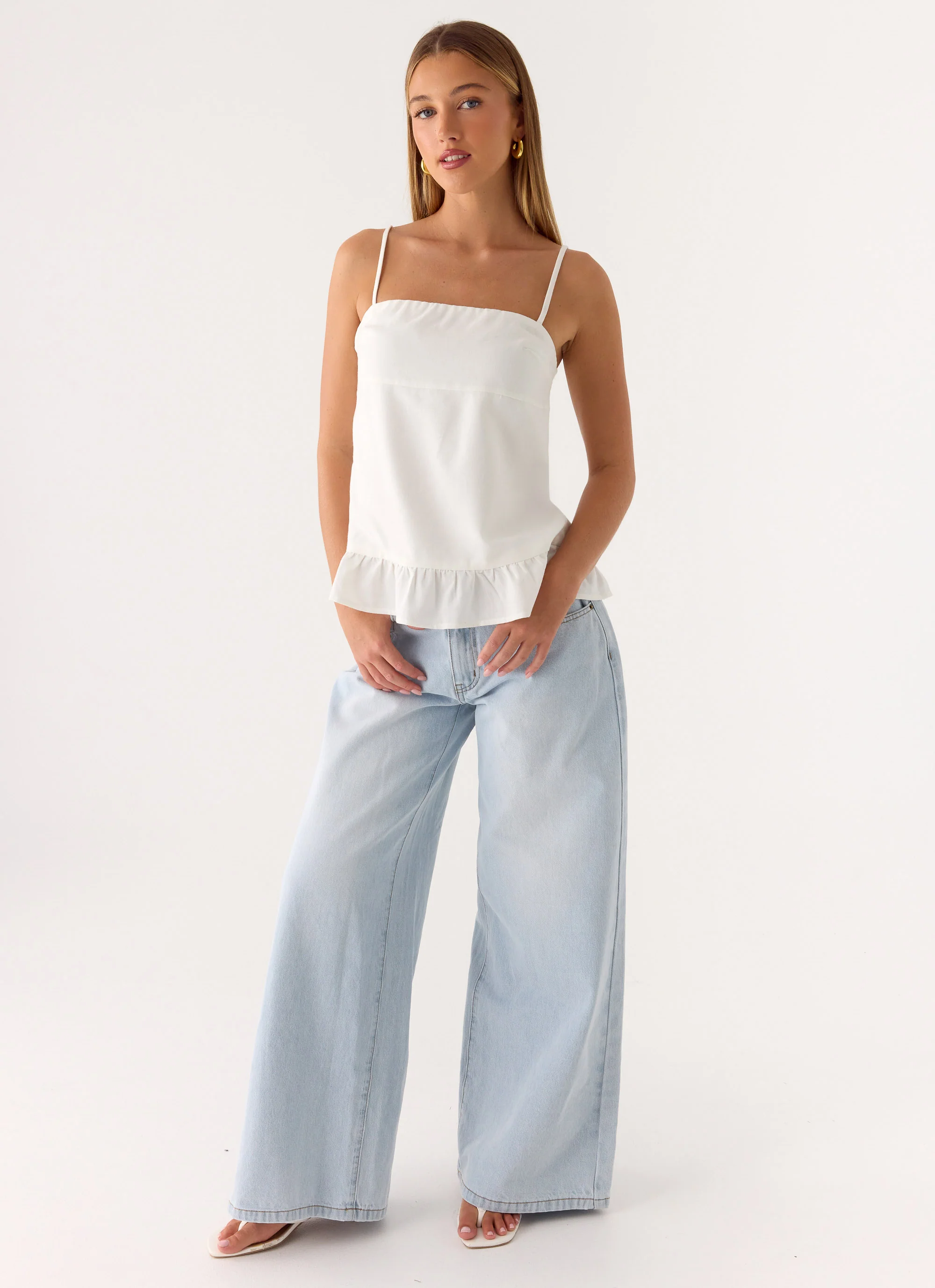Lucie Mae Linen Top - White - Image 6
