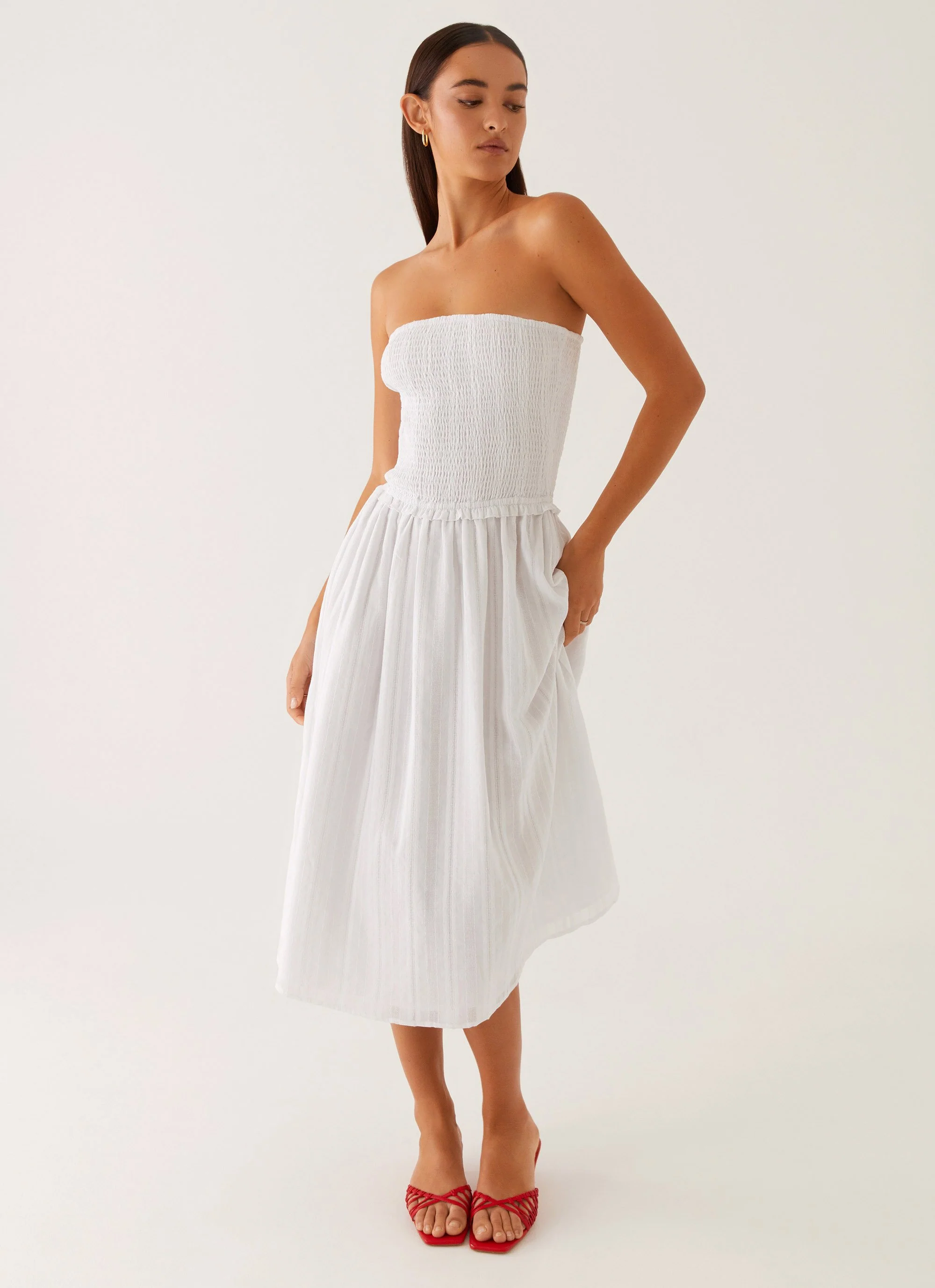 Lulie Shirres Midi Dress - Ivory - Image 6