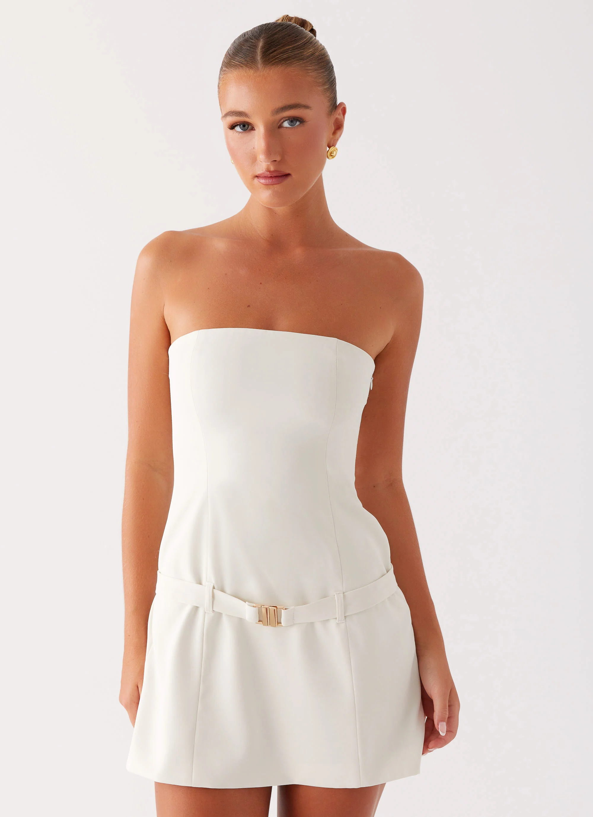 Lume Strapless Mini Dress - Ivory - Image 6
