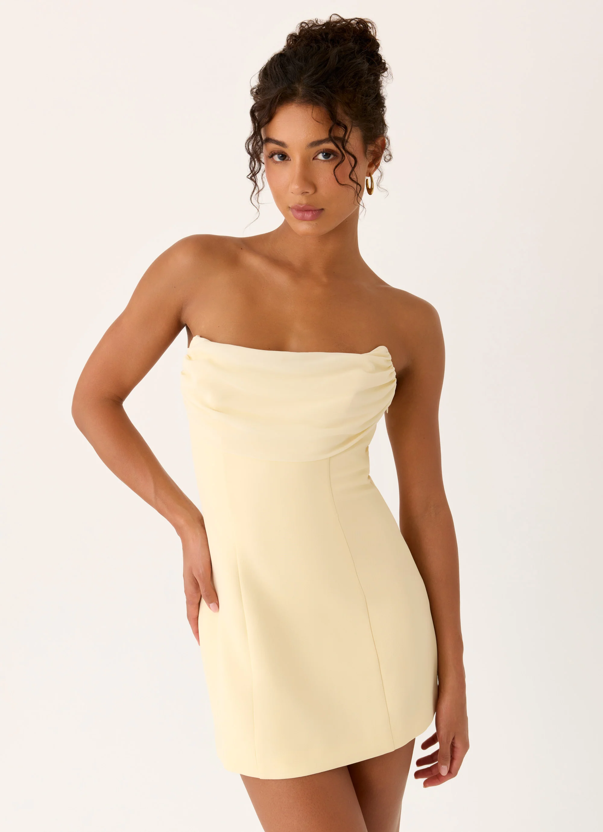 Luna Rosa Mini Dress - Baby Yellow - Image 3
