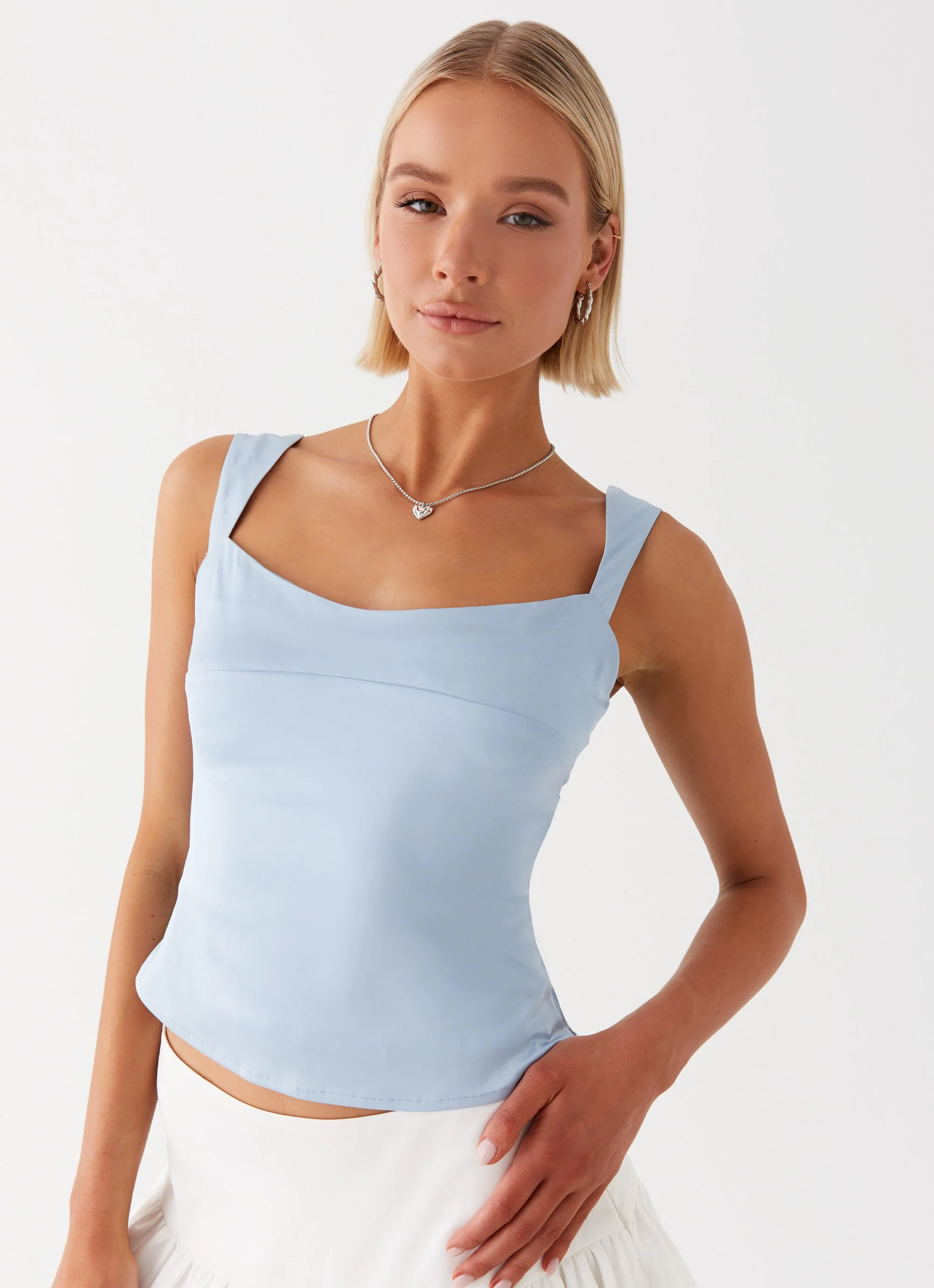 Lylah Satin Top - Blue - Image 5