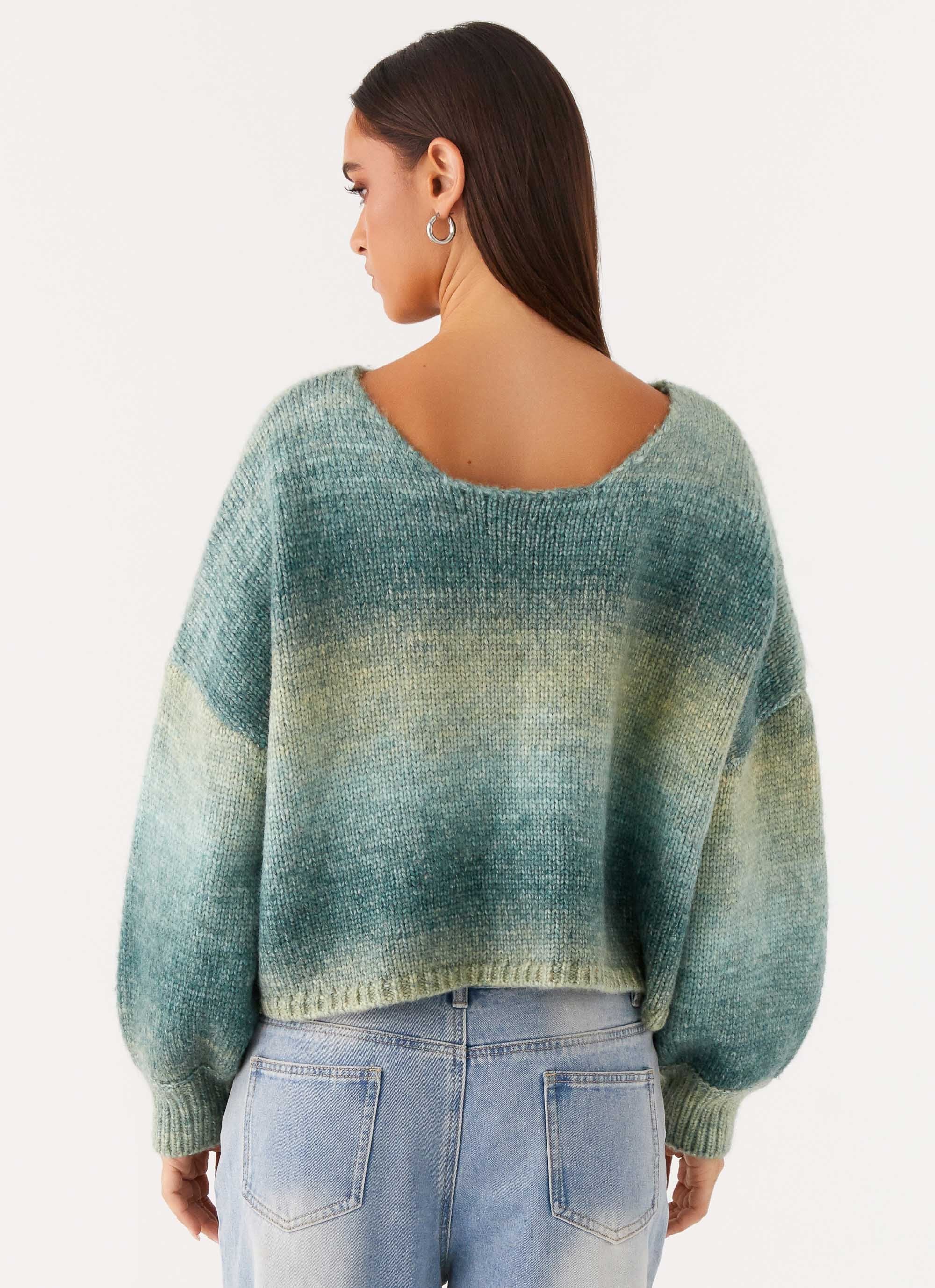 Lynne Oversized Jumper - Green Ombre - Image 4
