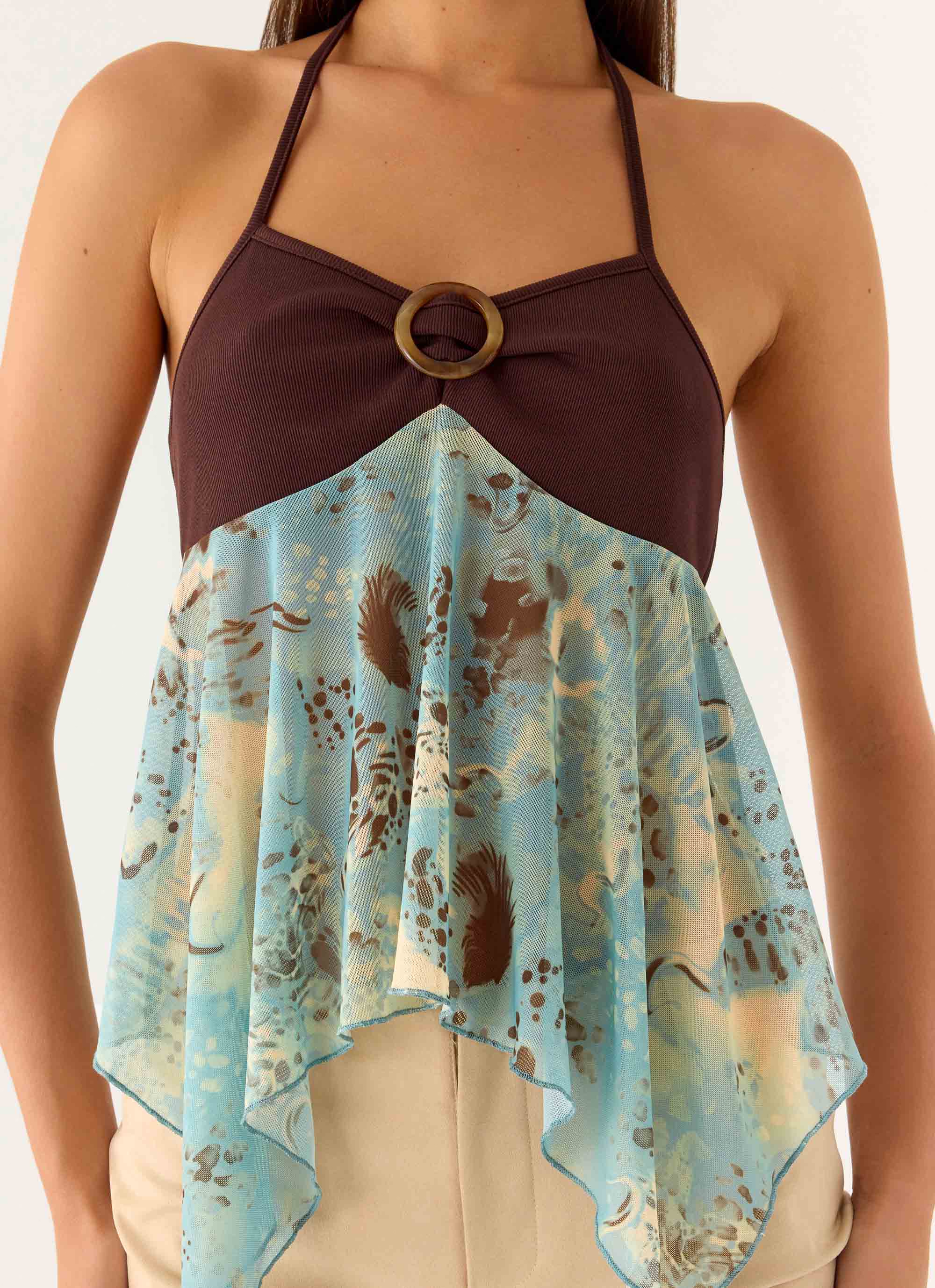 Lyrica Halter Top - Aqua Blur - Image 5