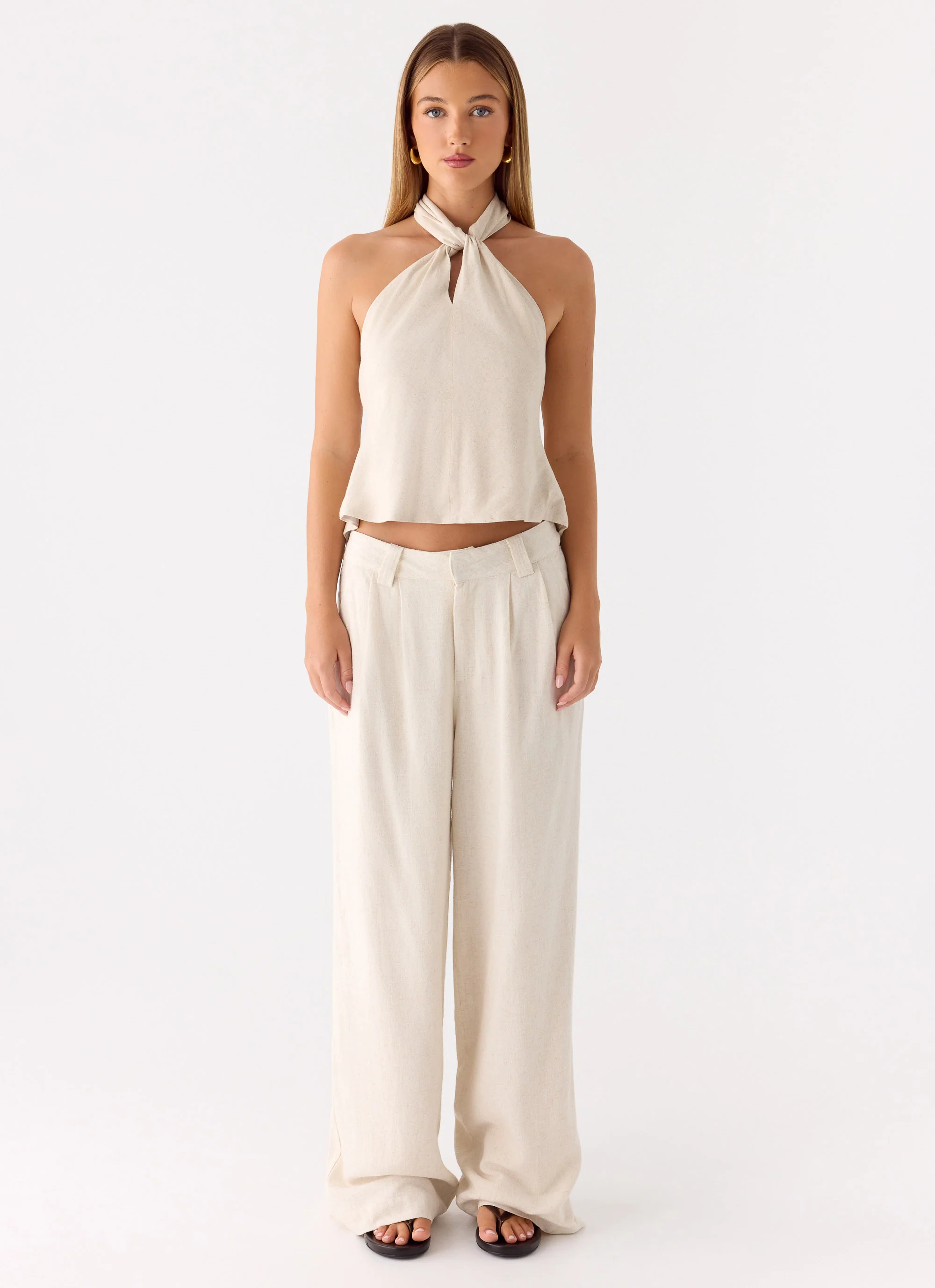 Maddox Linen Top - Oat - Image 4