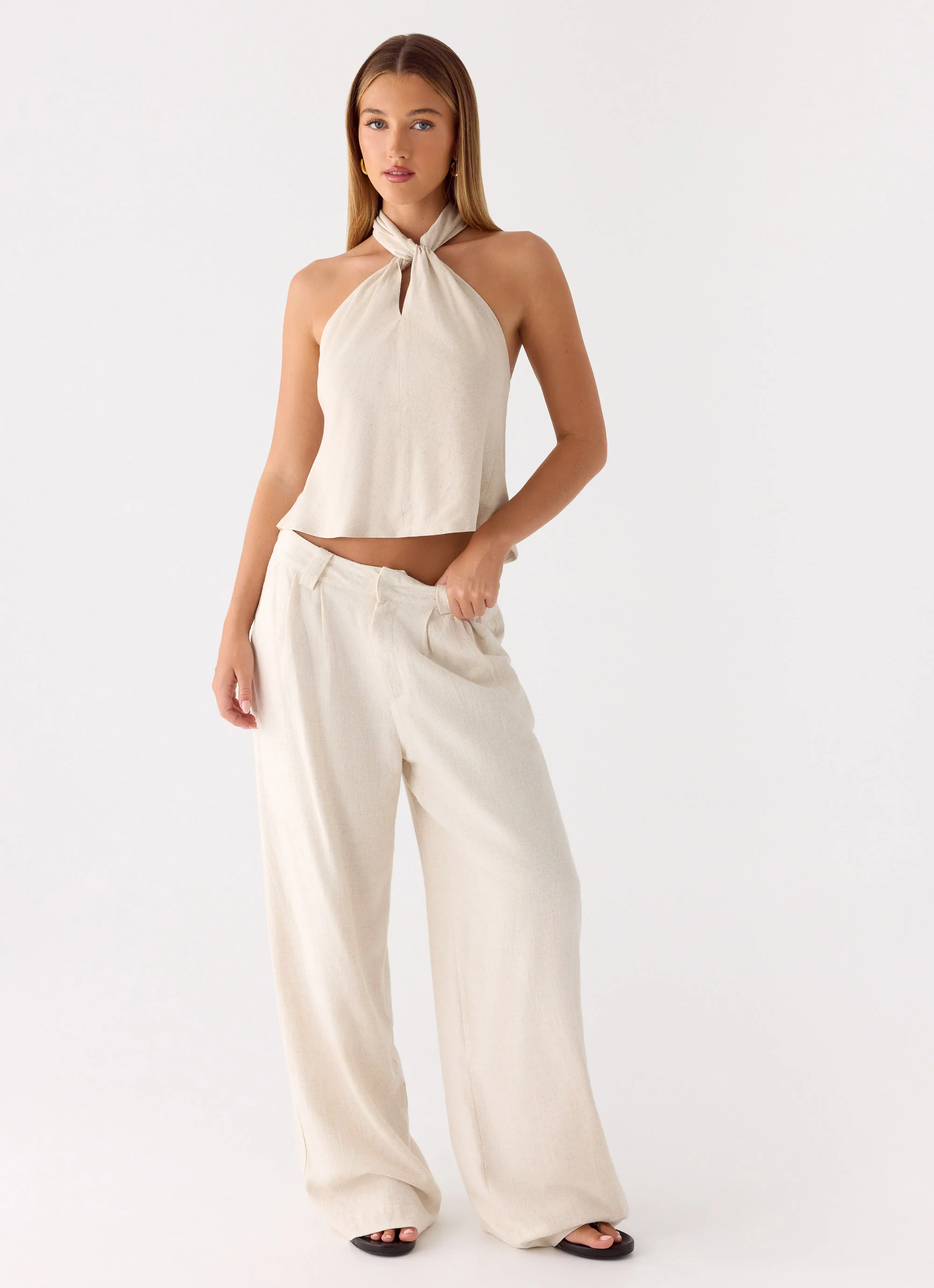 Maddox Linen Top - Oat - Image 5