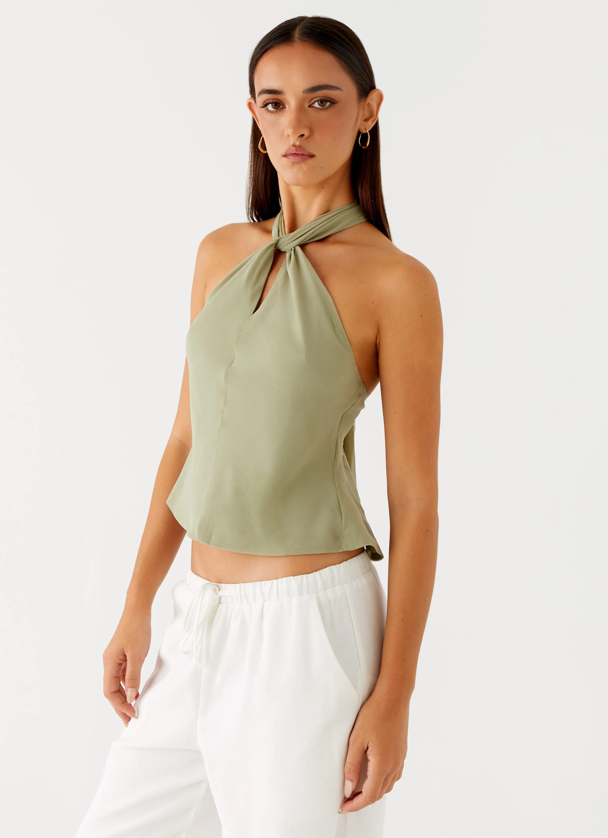 Maddox Scarf Top - Sage - Image 5