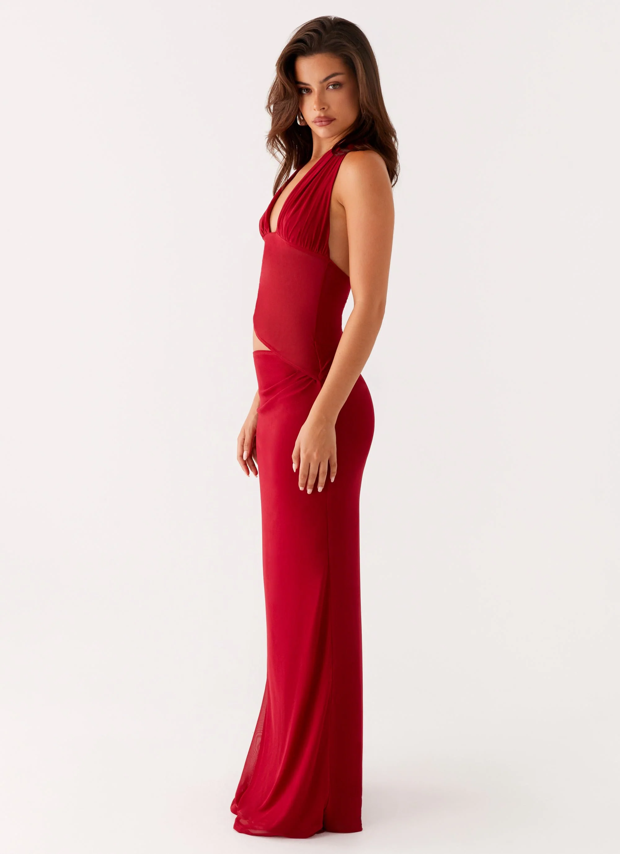 Main Act Halter Maxi Dress - Raspberry - Image 4