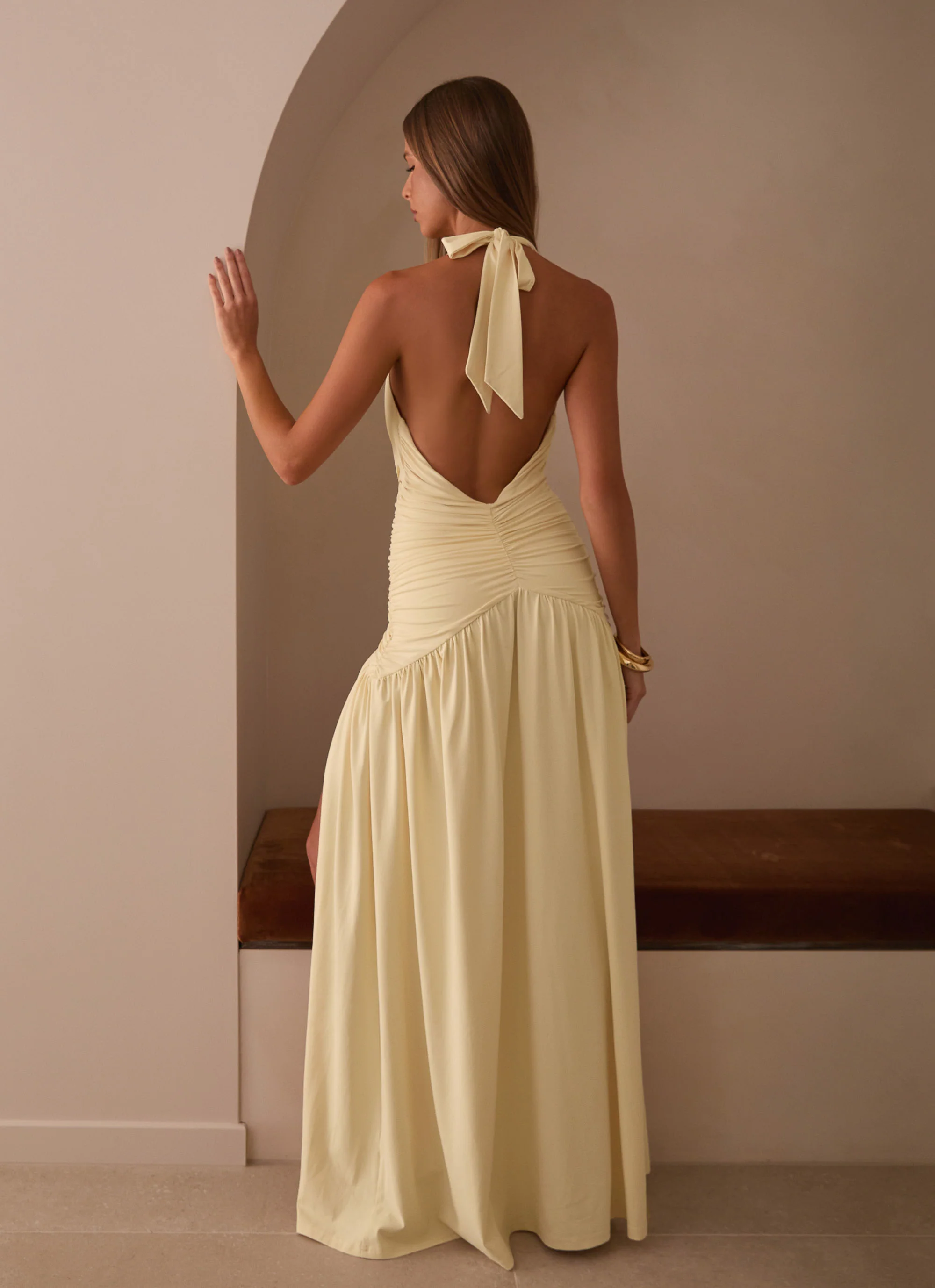Makena Halter Maxi Dress - Yellow - Image 2