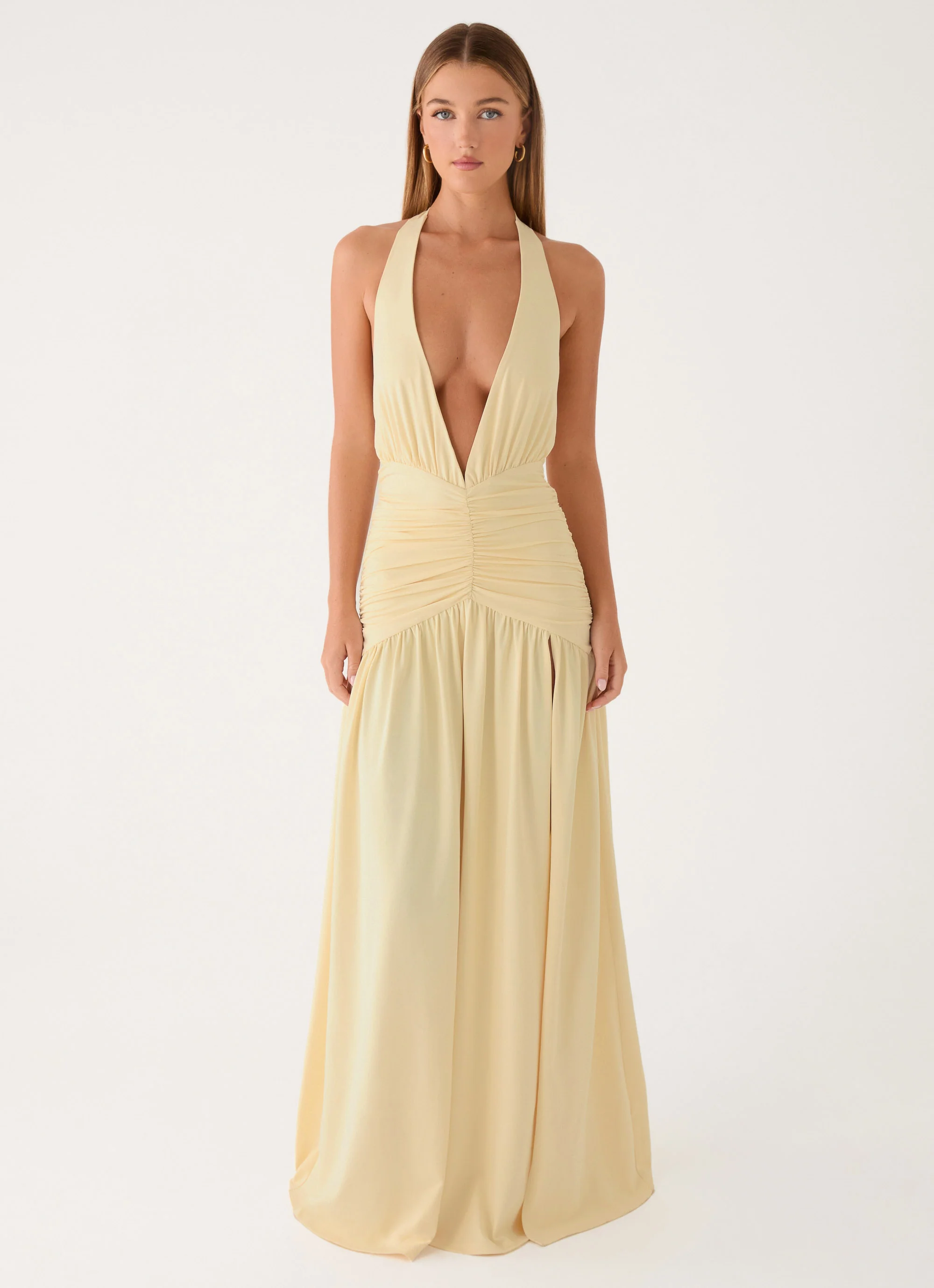 Makena Halter Maxi Dress - Yellow - Image 8