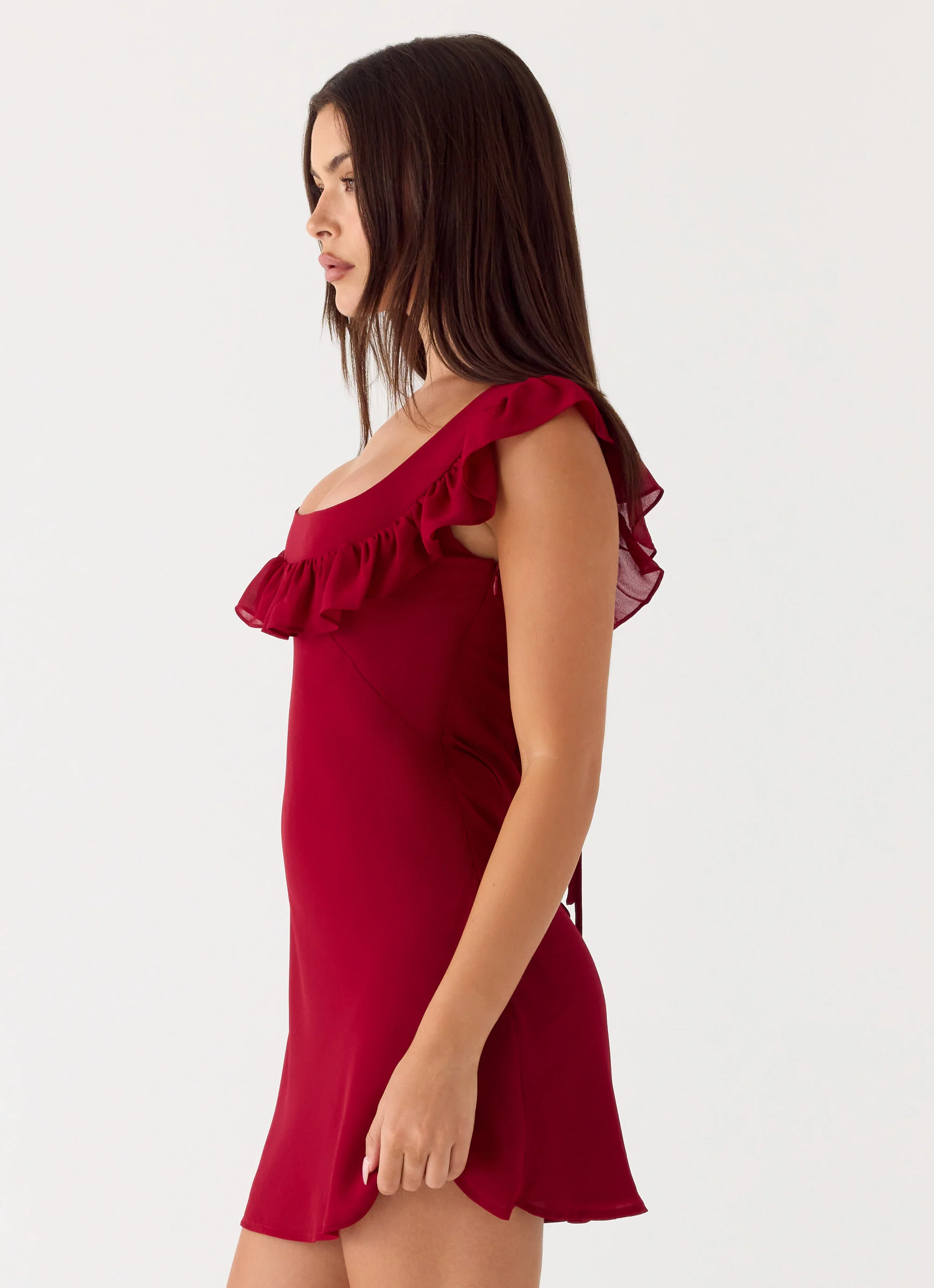 Malina Mini Dress - Deep Red - Image 2