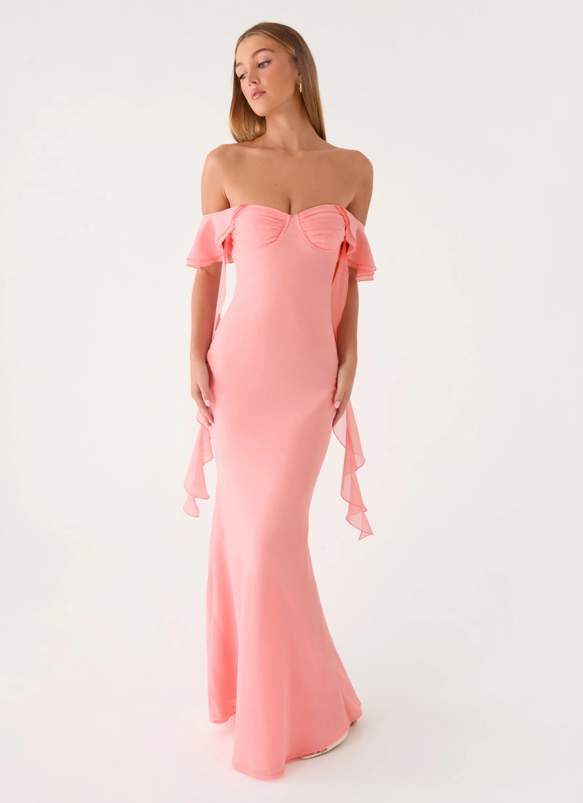 Maliyah Maxi Dress - Peach - Image 4