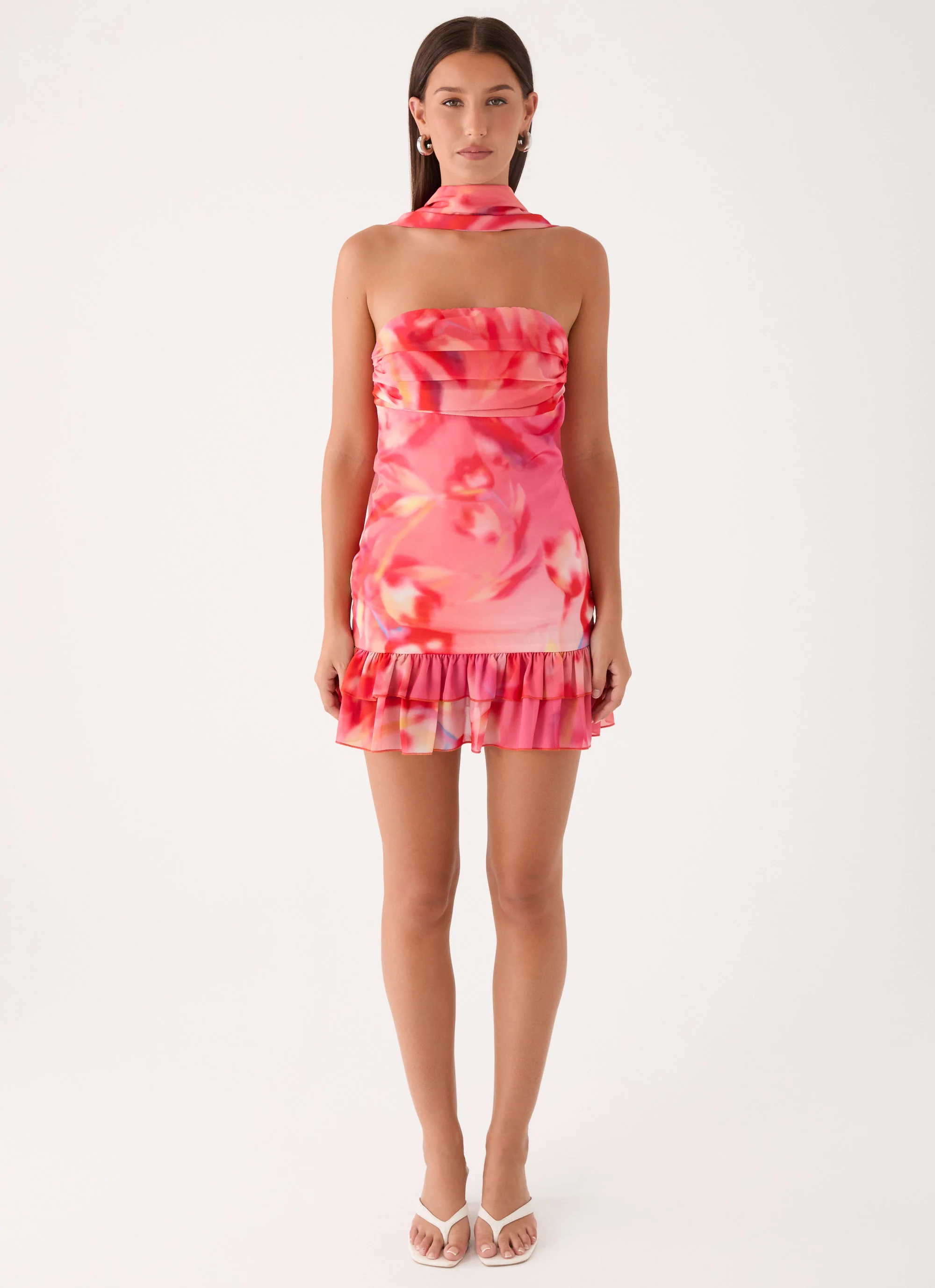 Manon Scarf Mini Dress - Sun Blushed Bloom - Image 4
