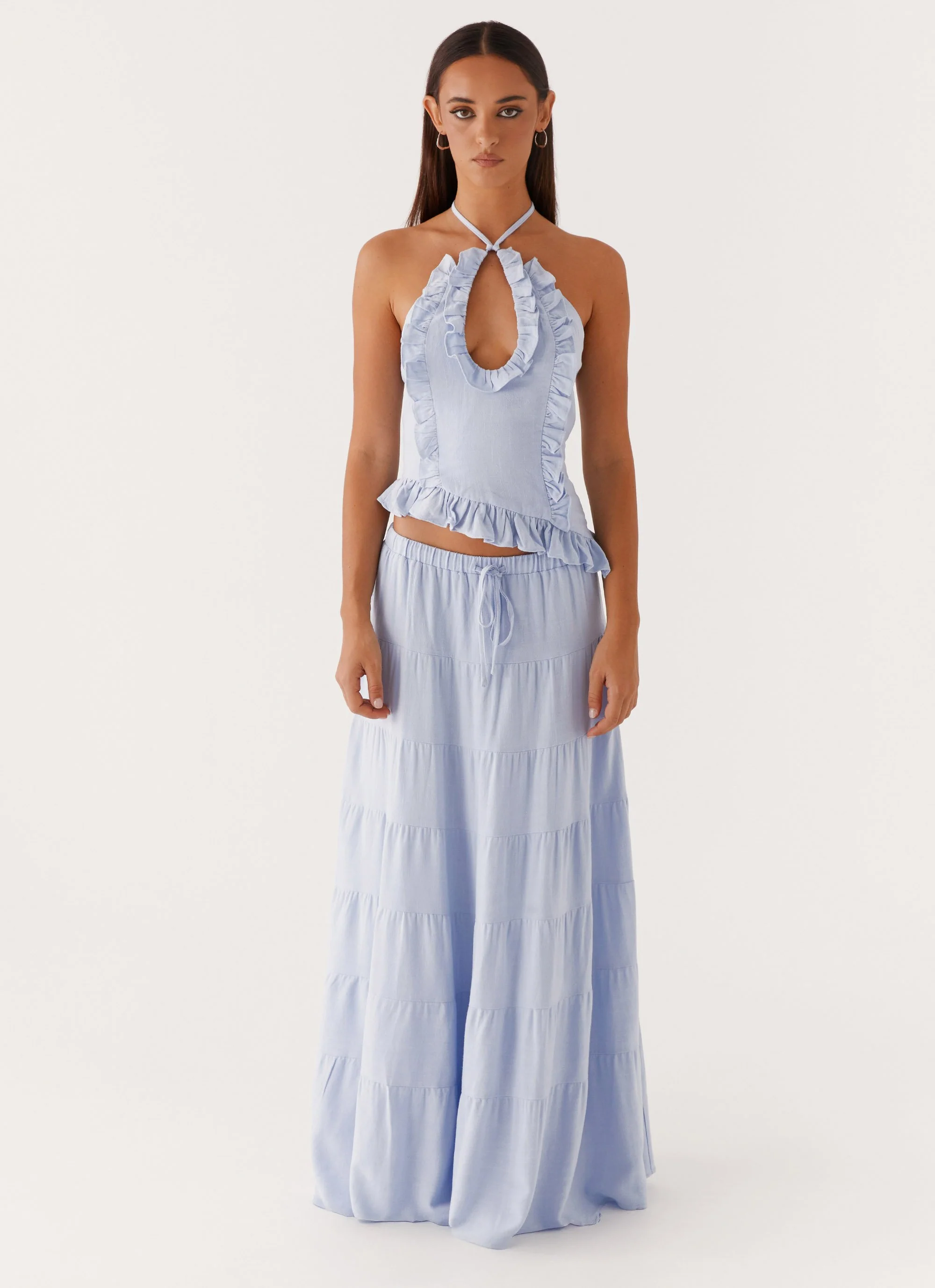 Mariella Linen Top - Blue - Image 3