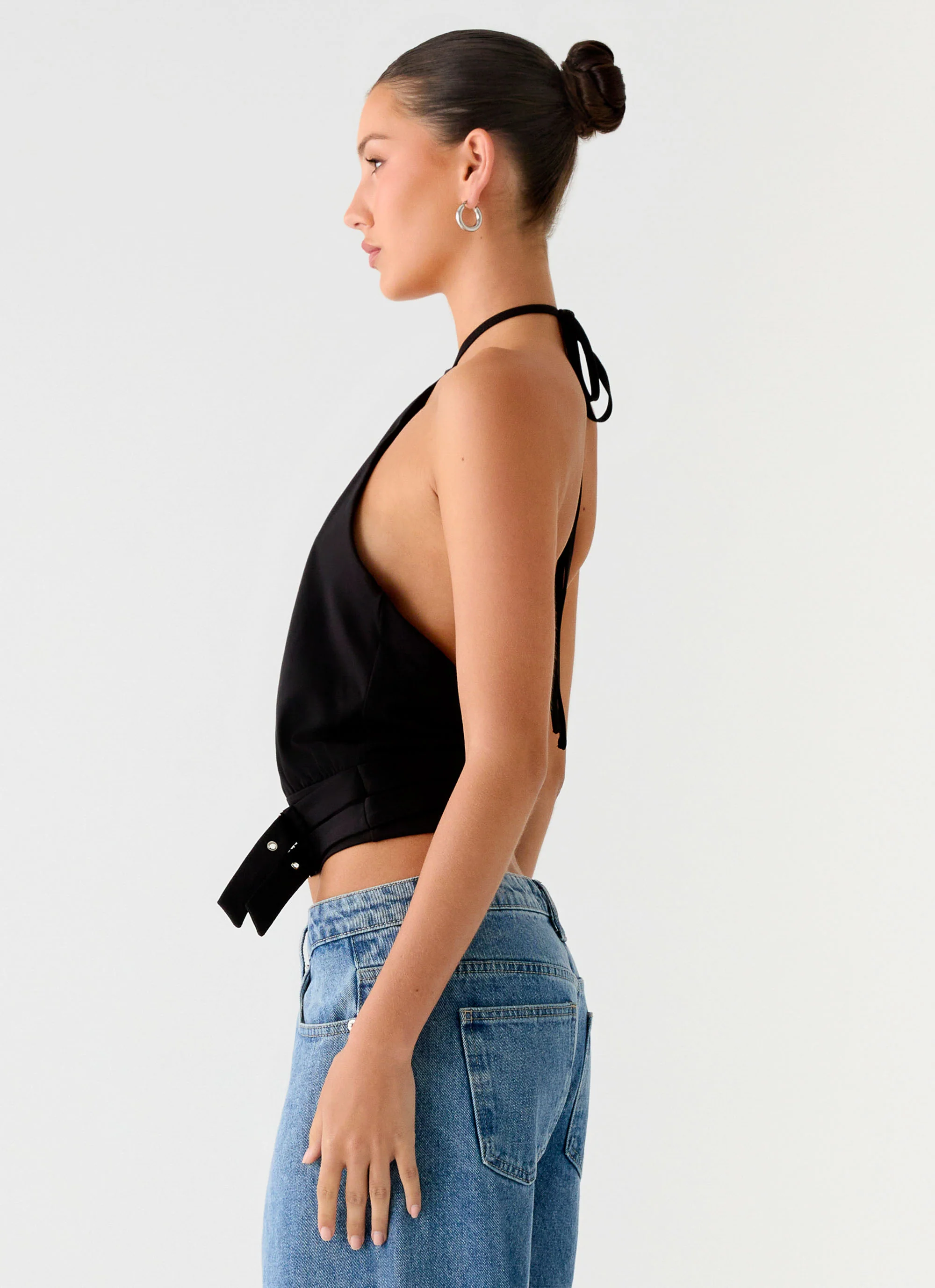 Mason Halter Neck Top - Black - Image 3