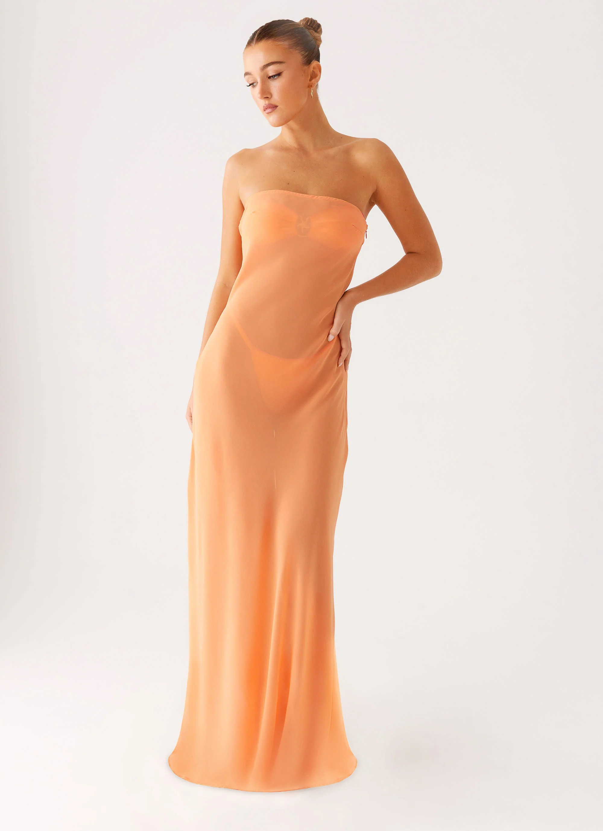 Mattie Strapless Maxi Dress - Orange - Image 5